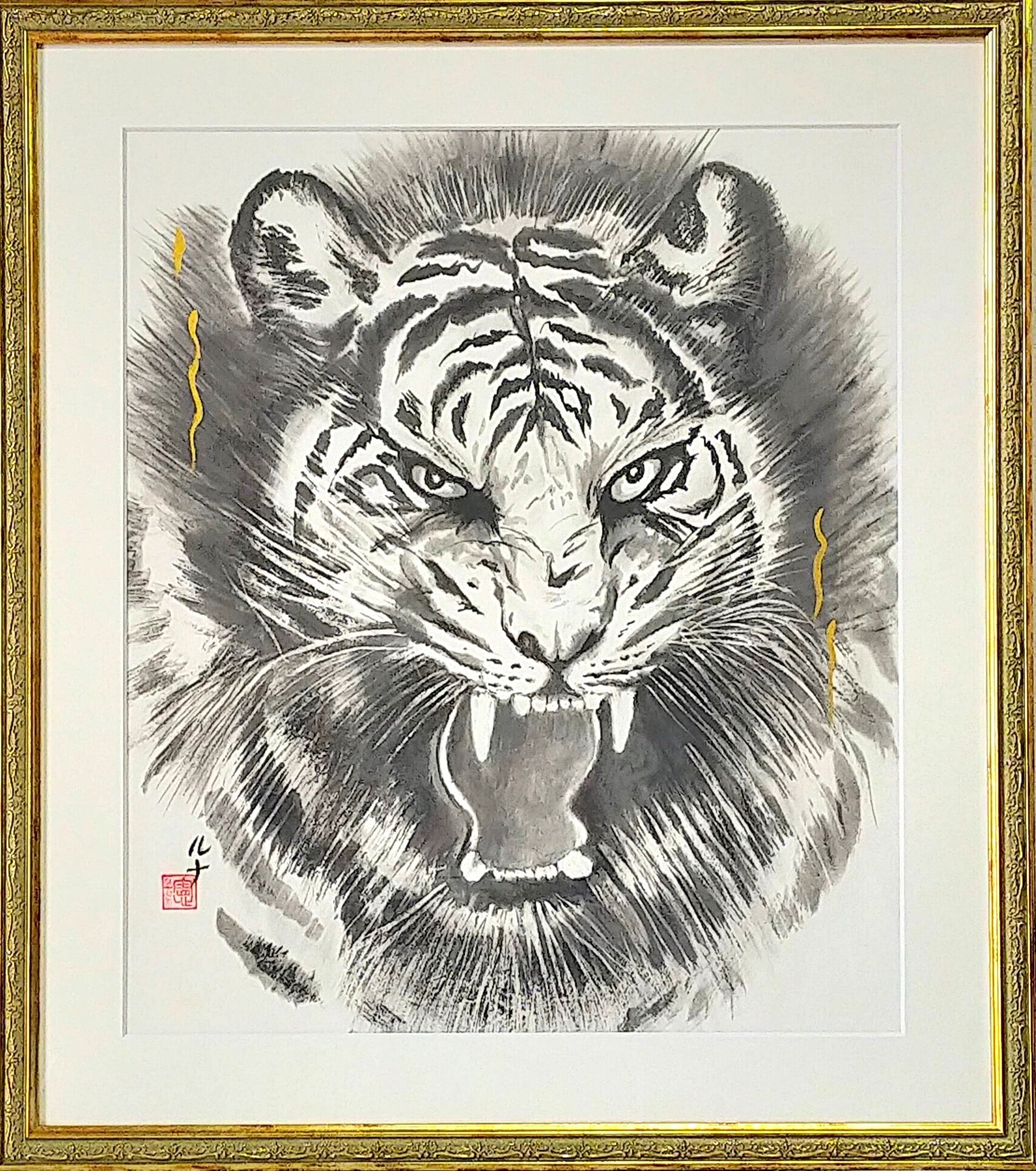 現代水墨画「虎嘯」 10号 | ルナ憲一 ONLINE SHOP