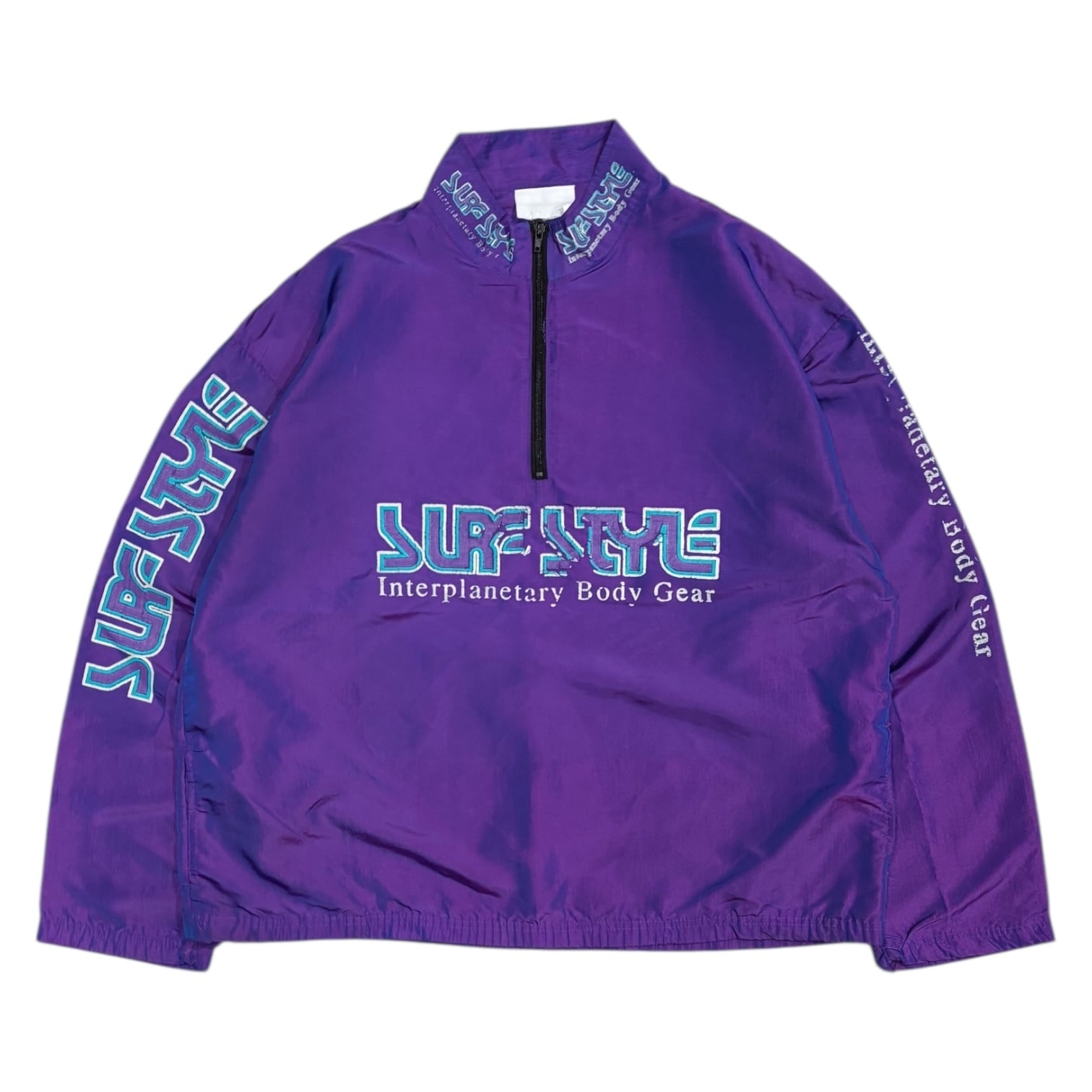 90's Surf Style Half Zip Nylon Jacket XL程度 / サーフスタイル