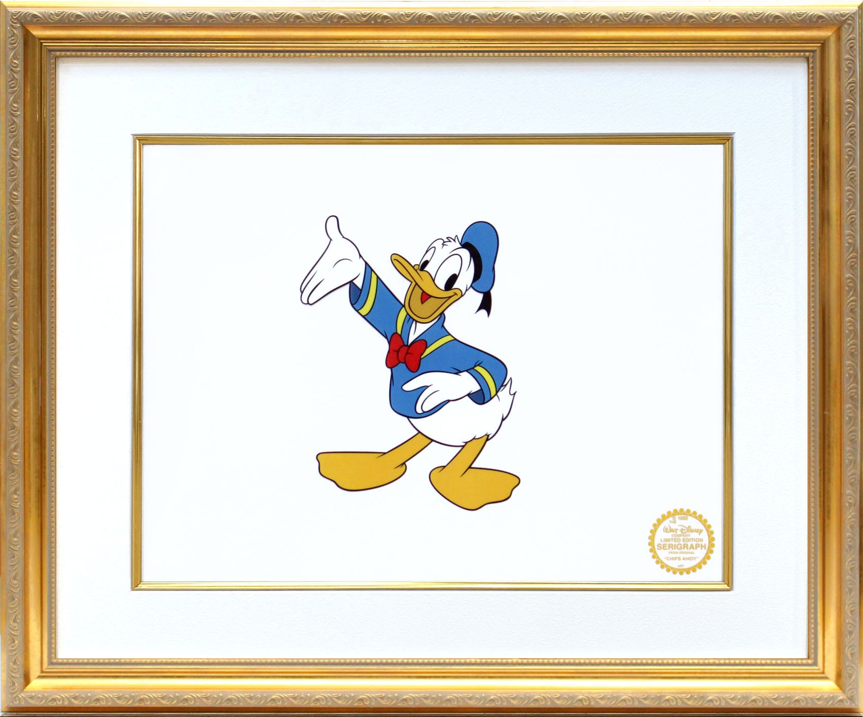 ディズニー セル画「ドナルドダック」額縁2種選択可 展示用フック付