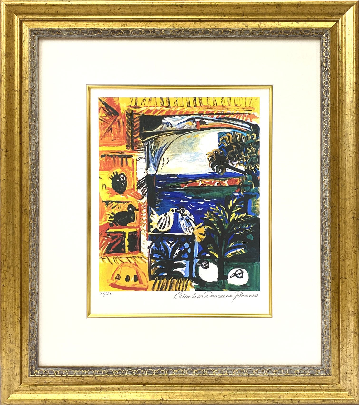 パブロ ピカソ「鳩」額縁4色選択可能 作品証明書 展示用フック 限定500