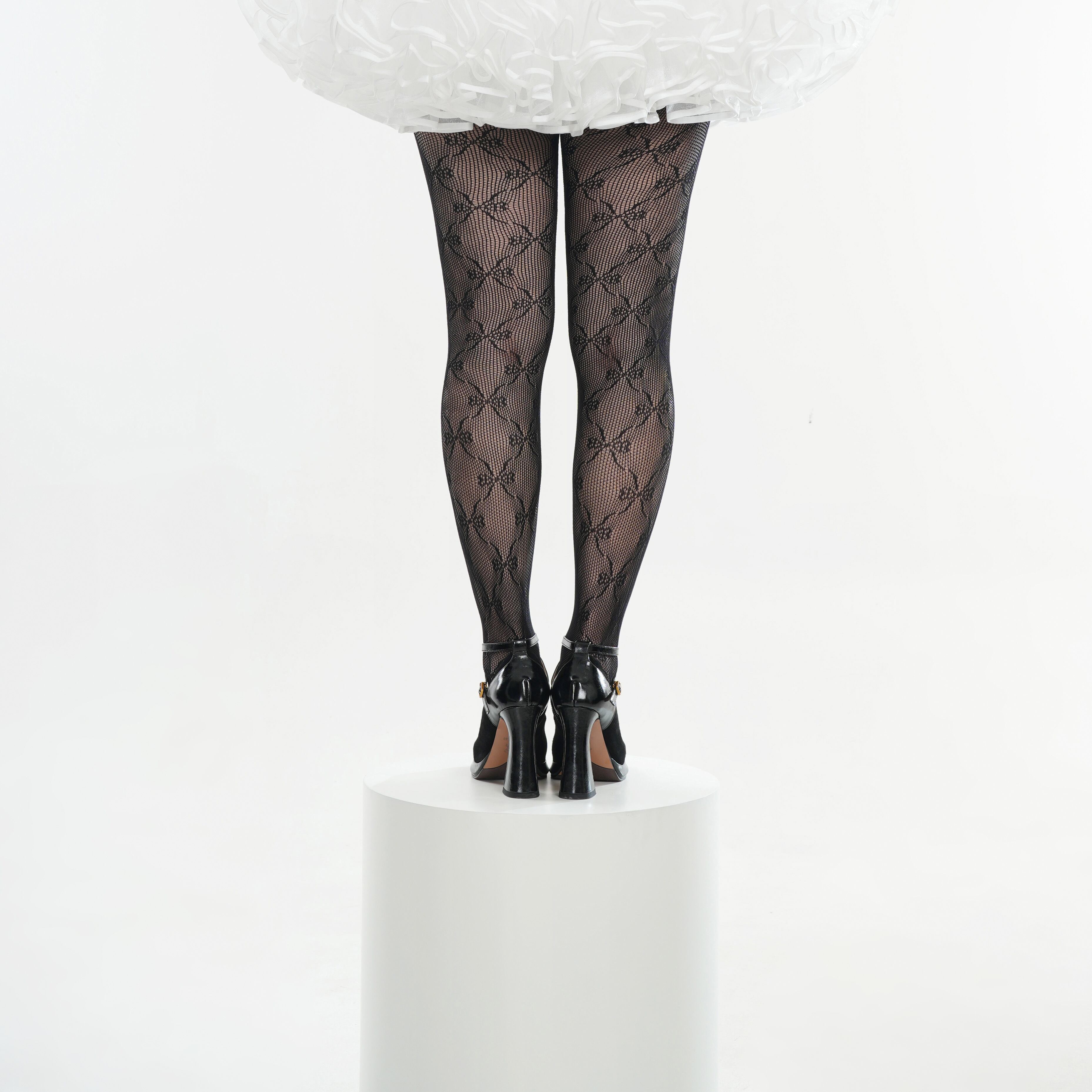 リボン柄レースタイツ | HoshibakoWorks