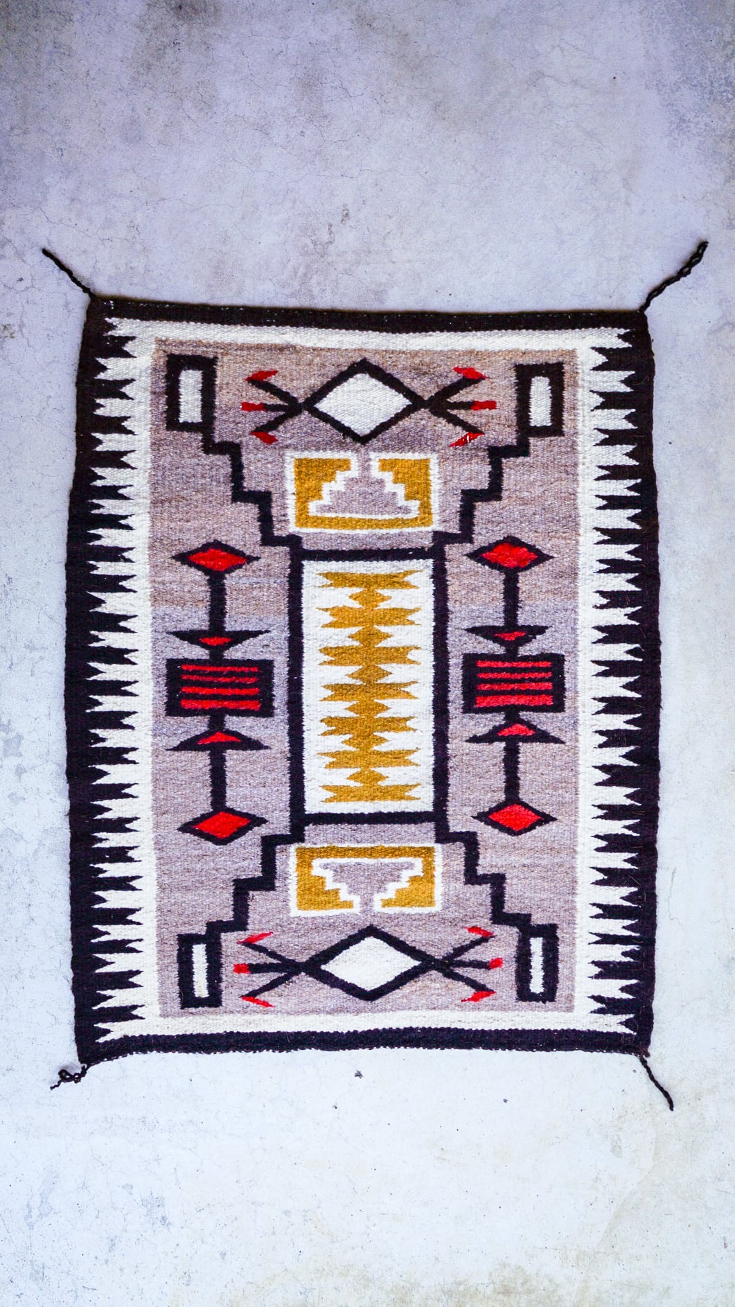 VINTAGE】ナバホ ストーム柄 ラグ 《ネイティブアメリカン ウール