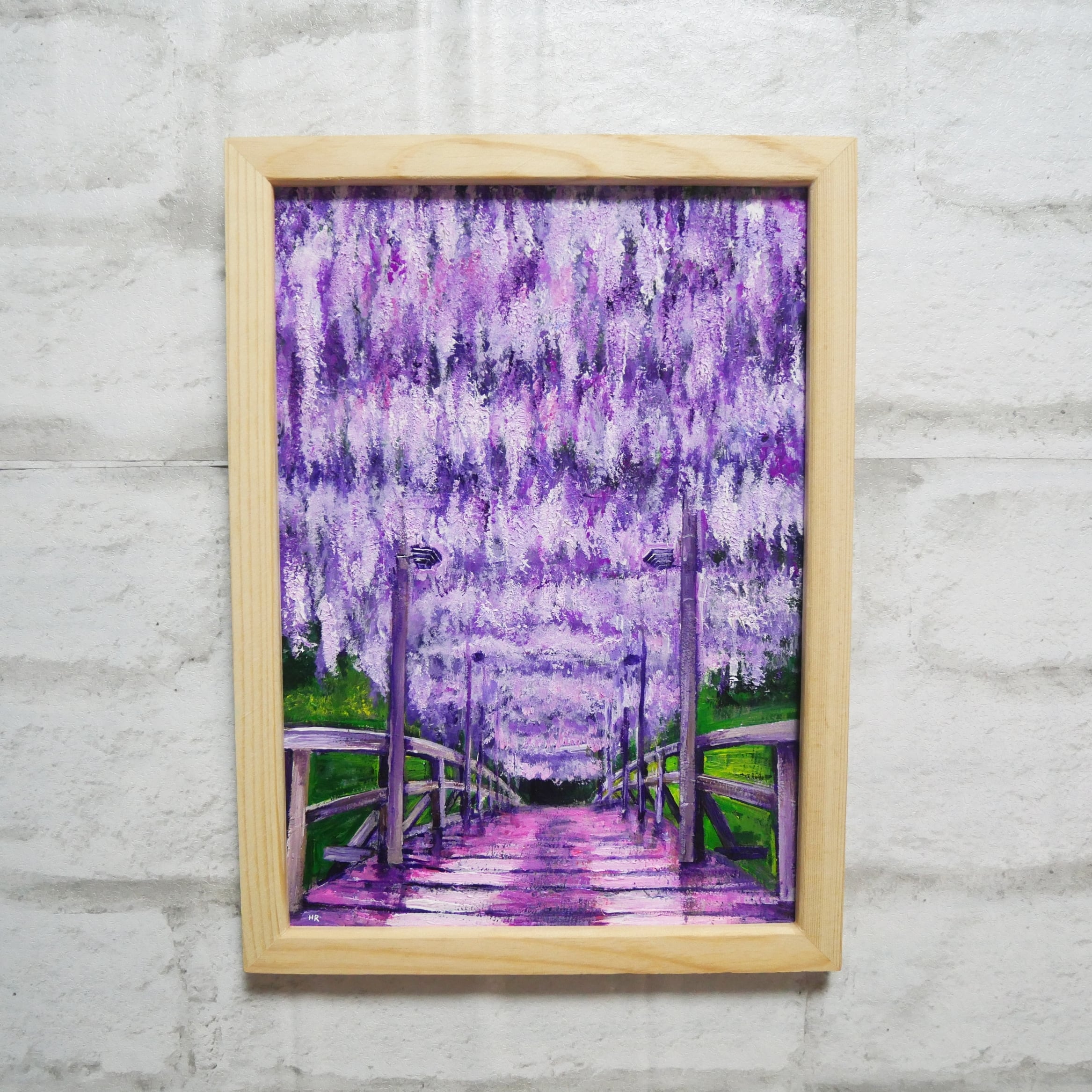 油絵 油彩 油彩画 絵 絵画 【藤の花の橋】 | HIROSHI1990