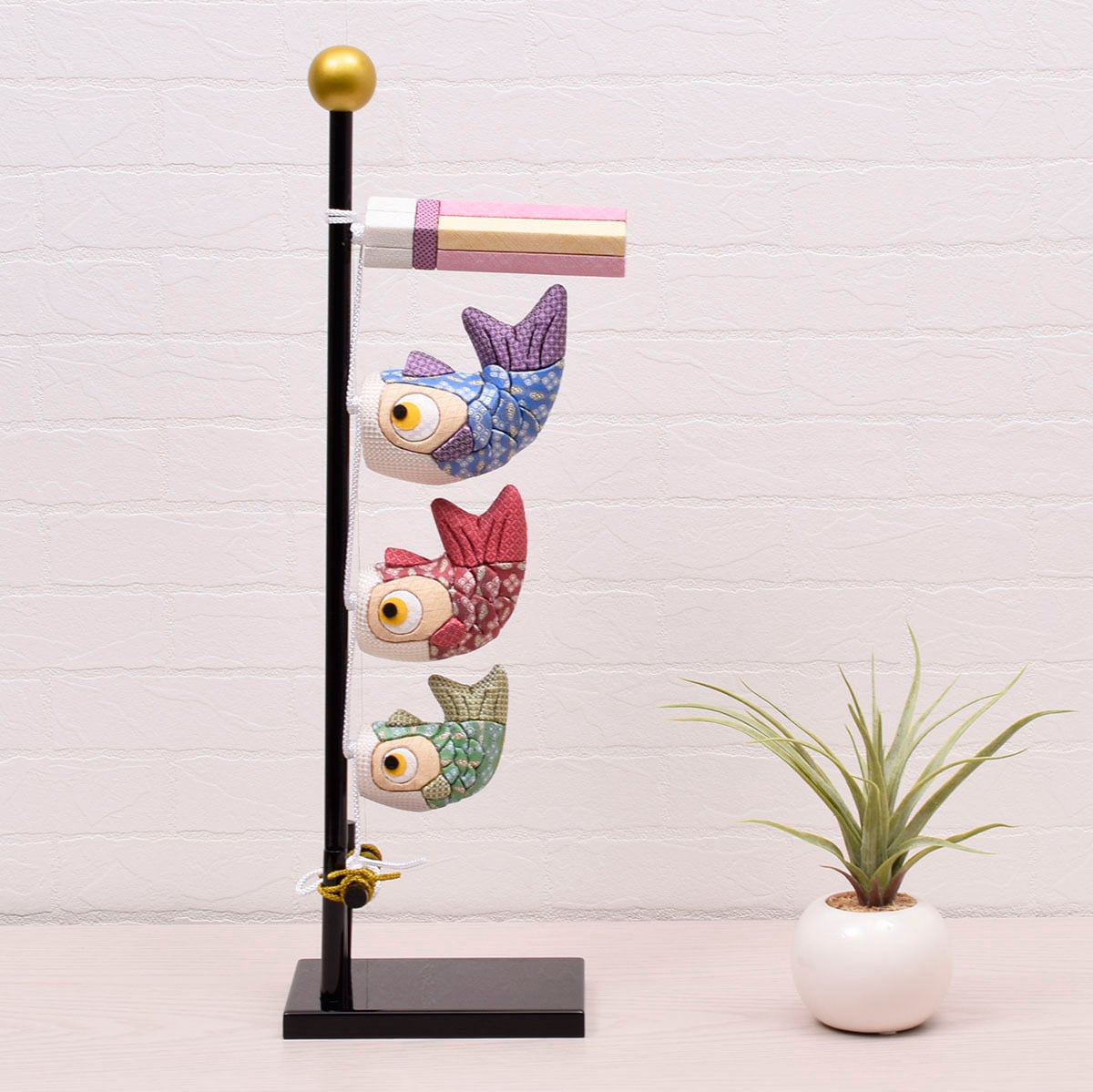 木目込鯉のぼり 正絹光彩｜1664－3｜コンパクト｜おしゃれ｜室内鯉