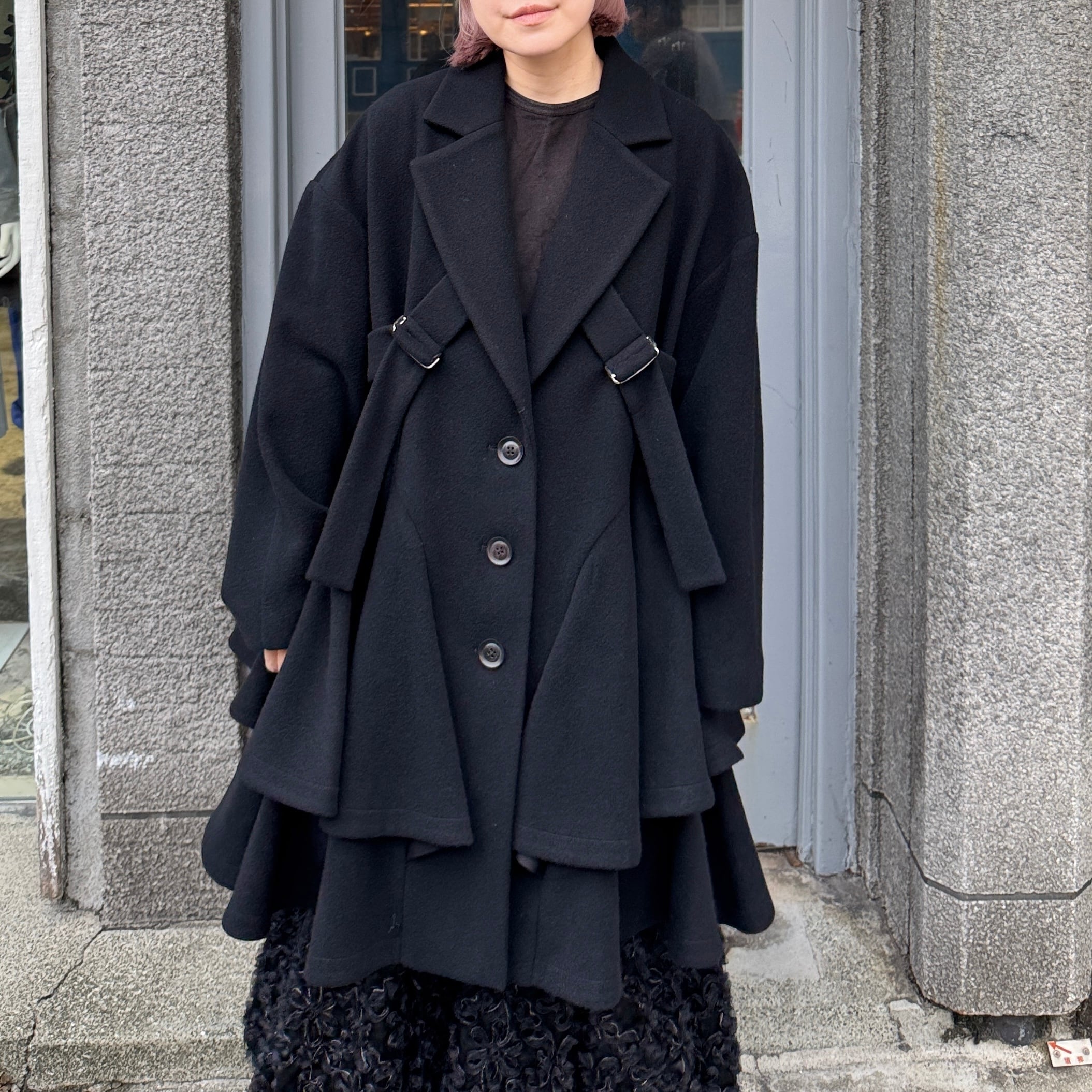 HOUGA / midnight coat / black | ふぁいん