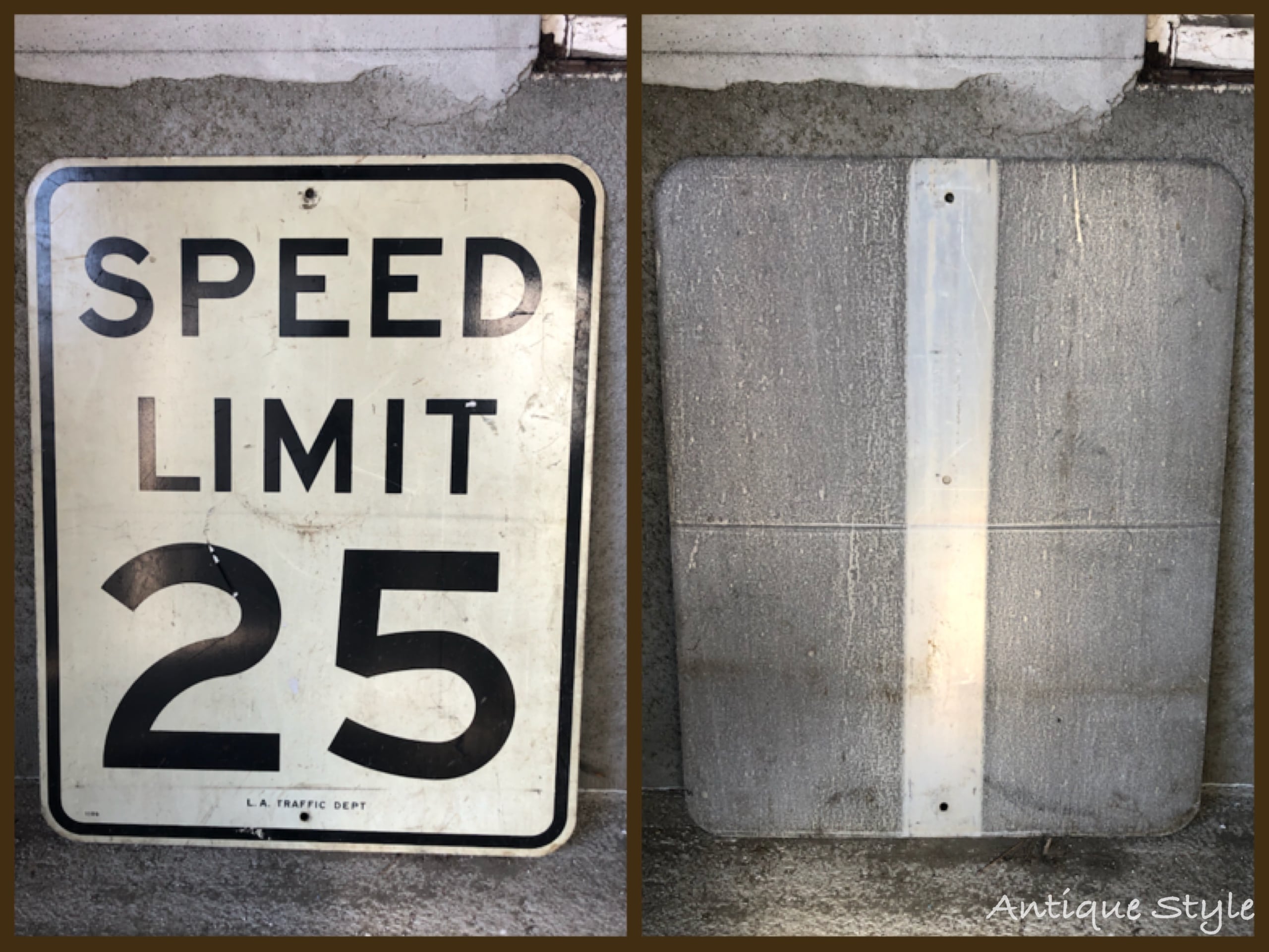 ビンテージ 大判ロードサイン 「SPEED LIMIT 25」 スピードリミット