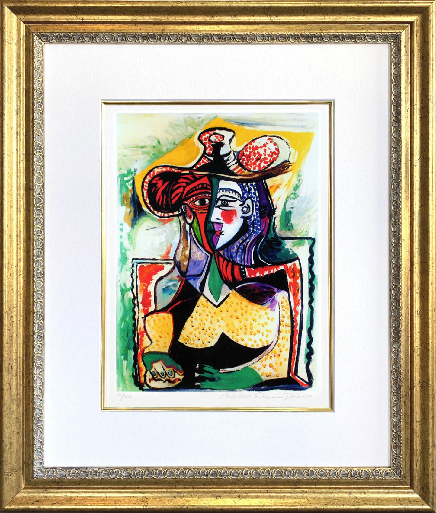 パブロ ピカソ「女性の肖像」額縁4色選択可能 作品証明書 展示用フック