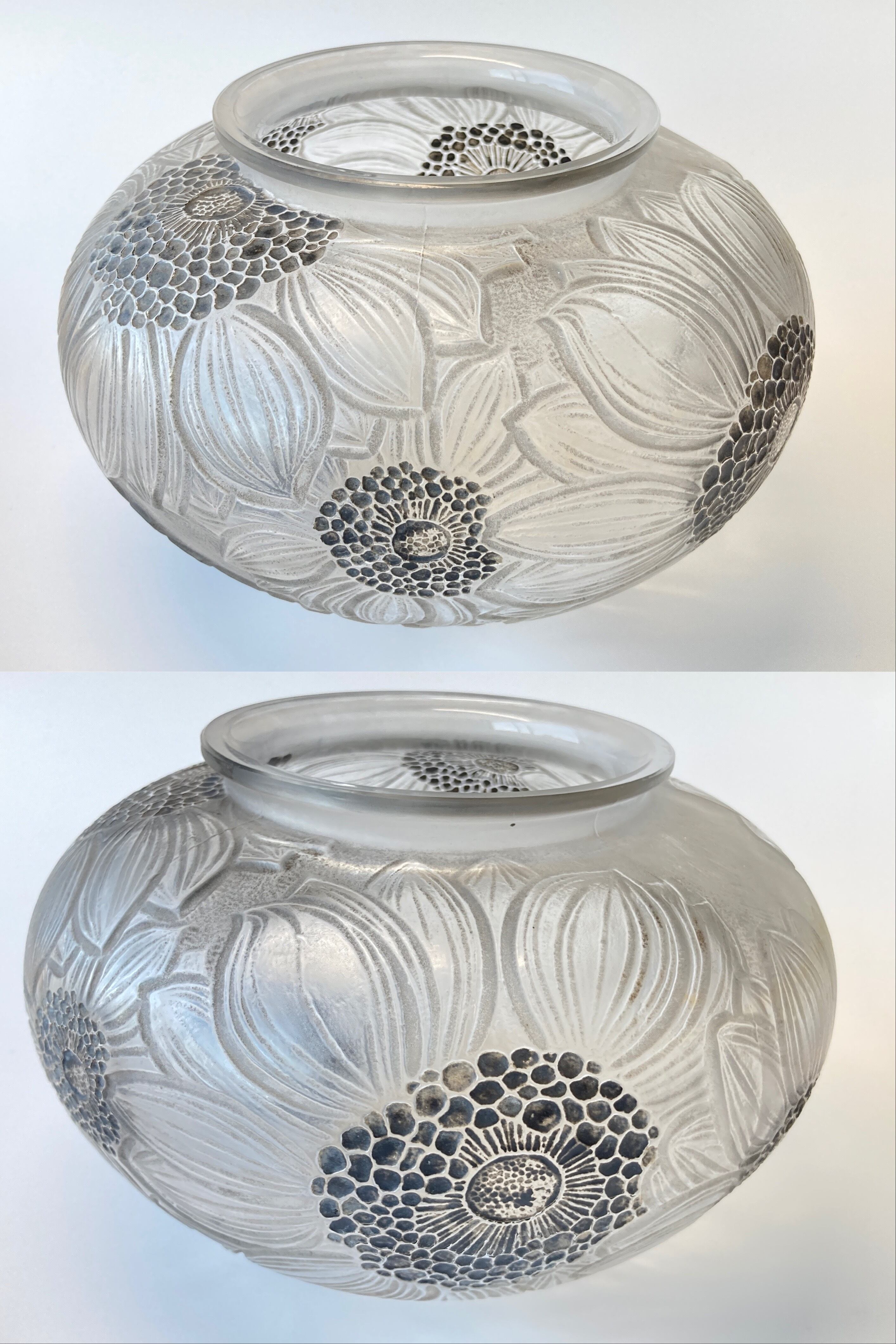 マッチー 希少なルネ期の作品です ラリック GUI 花瓶1921年 アール