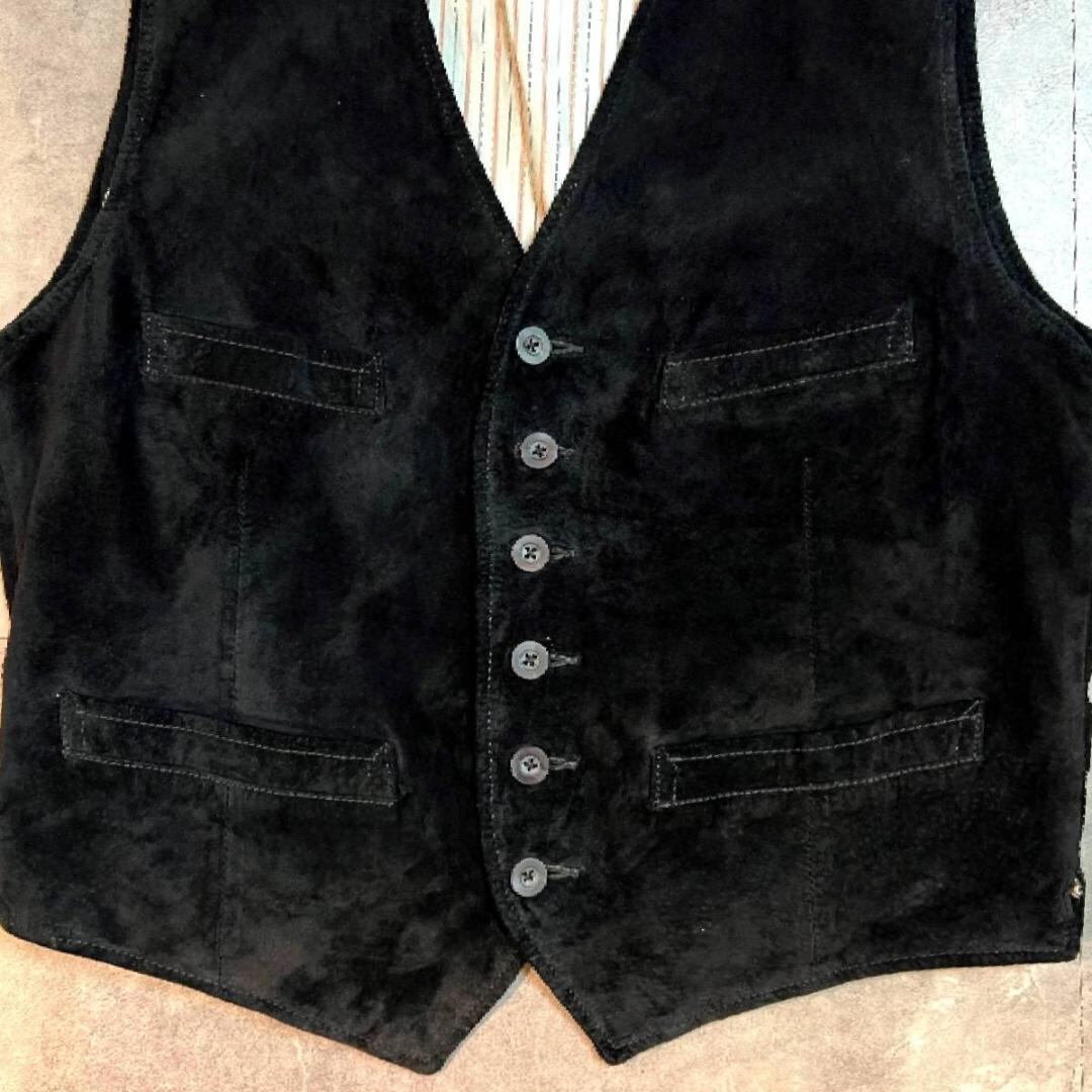 90s オールドギャップ スエードレザーベスト ブラック M 黒 OLD GAP 革