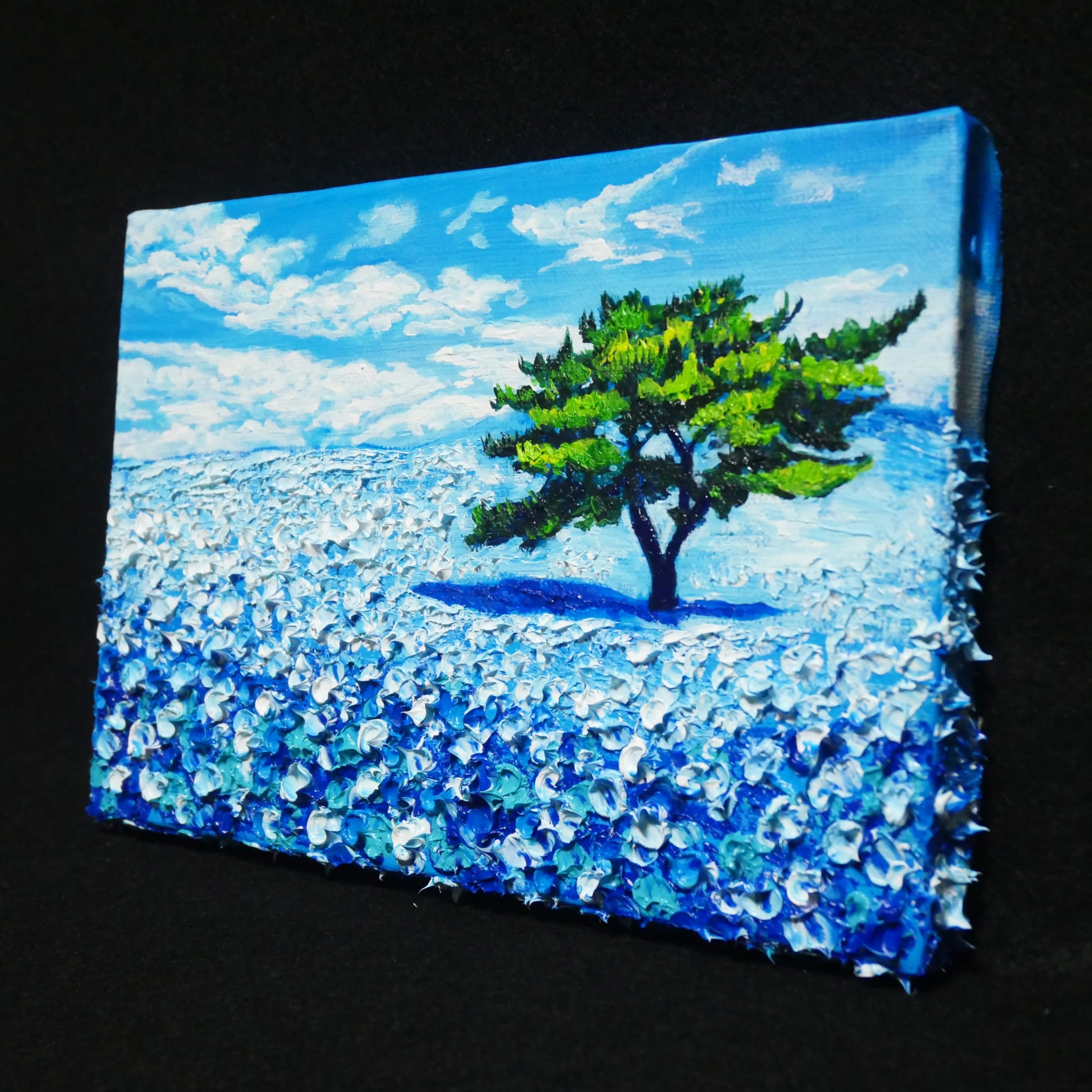 油絵 油彩 油彩画 絵 絵画【ネモフィラの丘】SM号 | HIROSHI1990