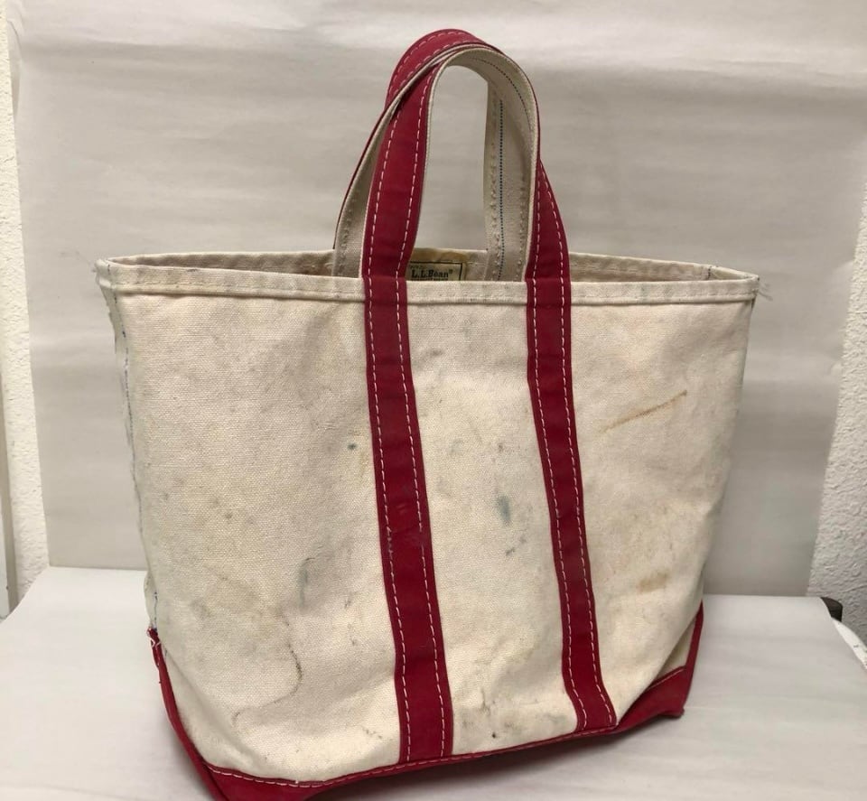 ヴィンテージ80年代2色タグエルエルビーントートバッグノンウォッュ