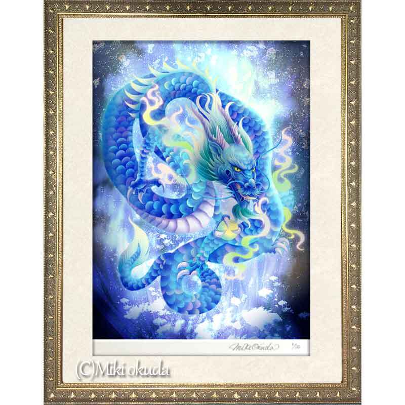 青龍・上昇気流】Sサイズ│かっこいい龍イラスト│龍の絵