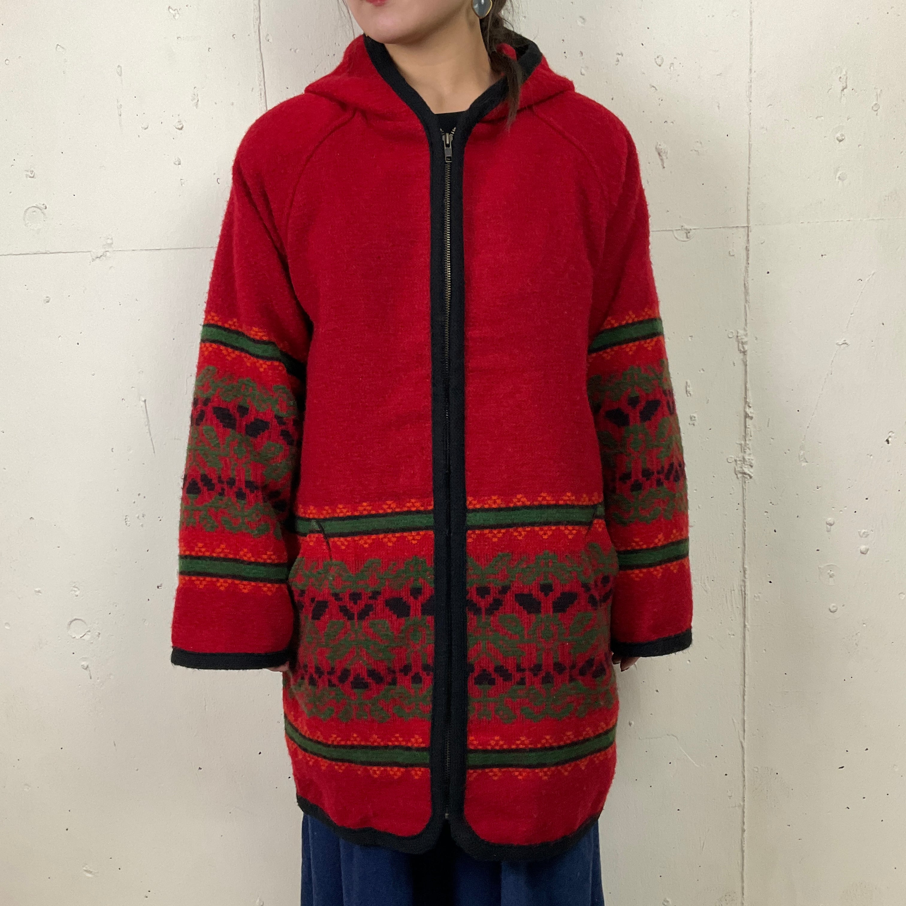 USA製 ウールリッチ Woolrich ネイティブ柄 ウールコート メンズS 古着