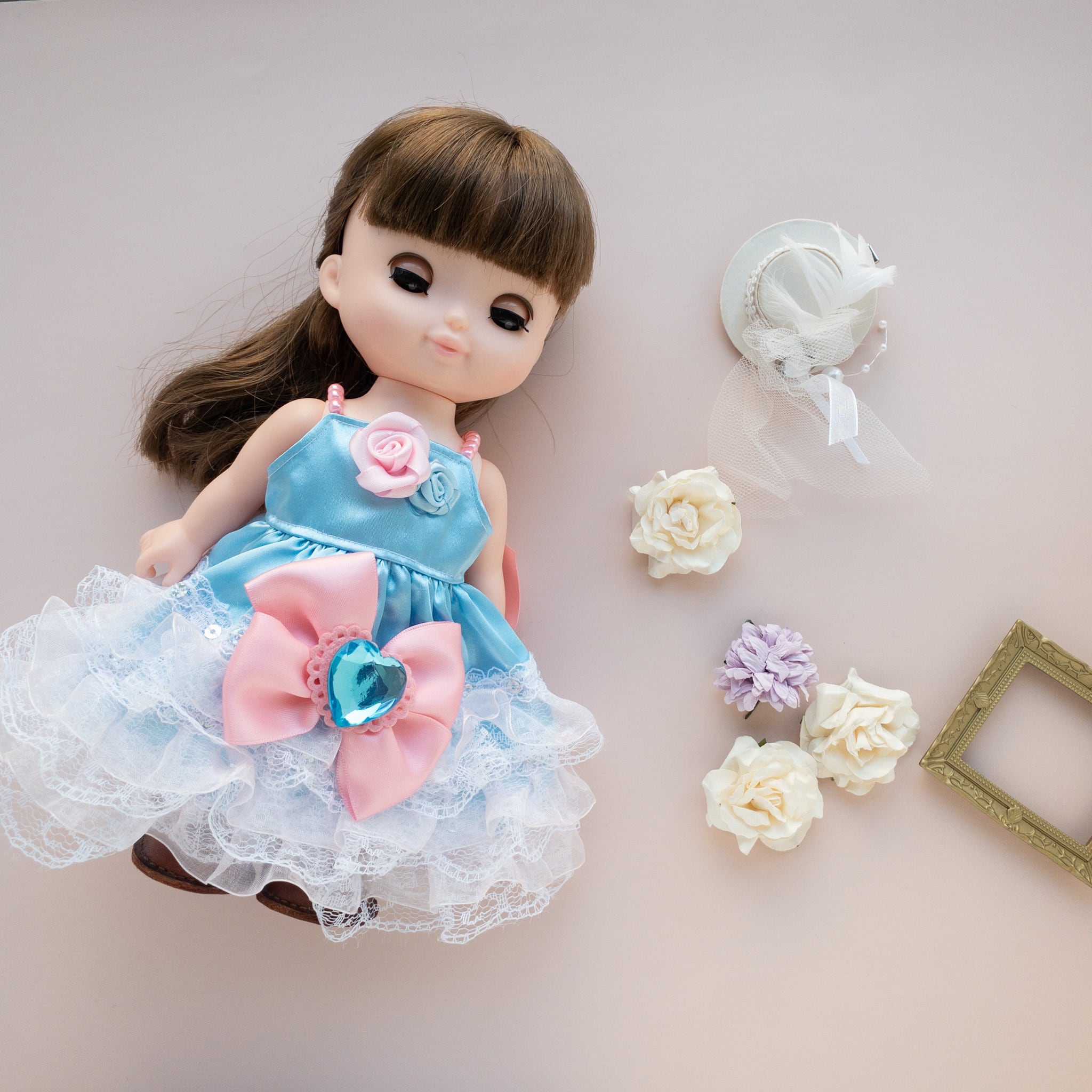 パーティドレス（水色2）メルちゃんソランちゃん | dollkamiyu