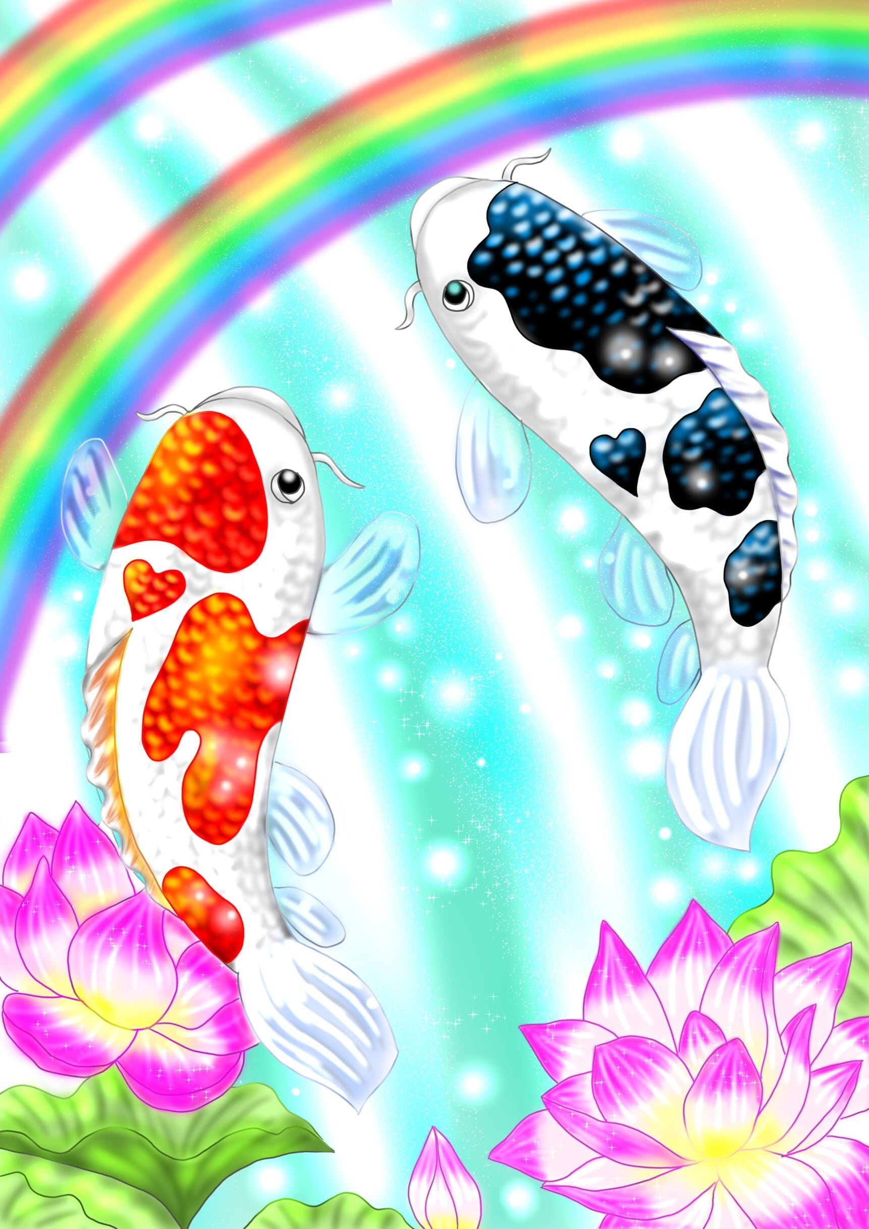 開運金運対人運アップ鯉の絵 | サチコイ