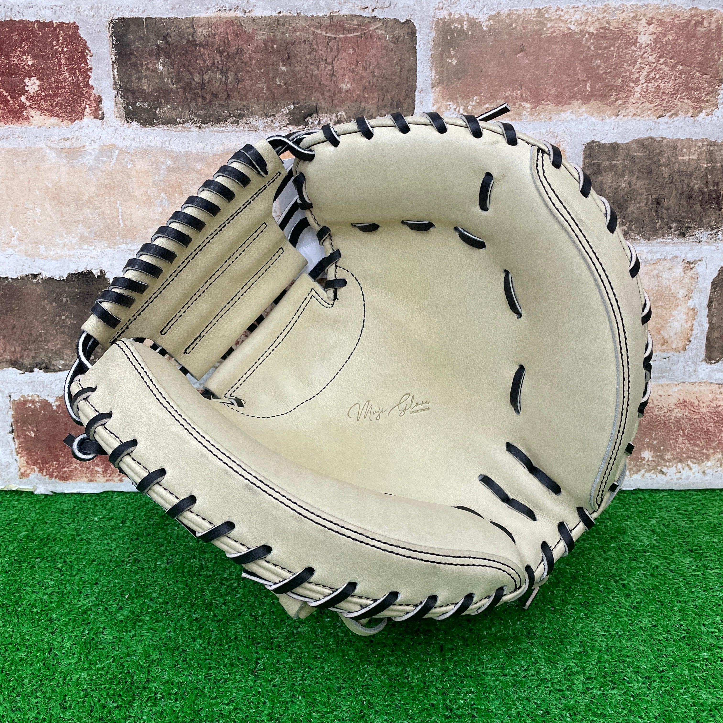 店舗別注】MUJI GLOVE 硬式ミット 捕手用 キャメル 高校野球対応