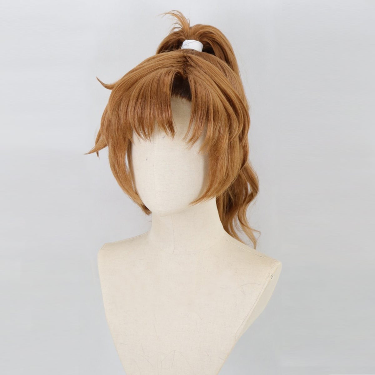 コスプレ耐熱ウィッグ オーダー 造形ウィッグ ライトブラウン 前髪貼り