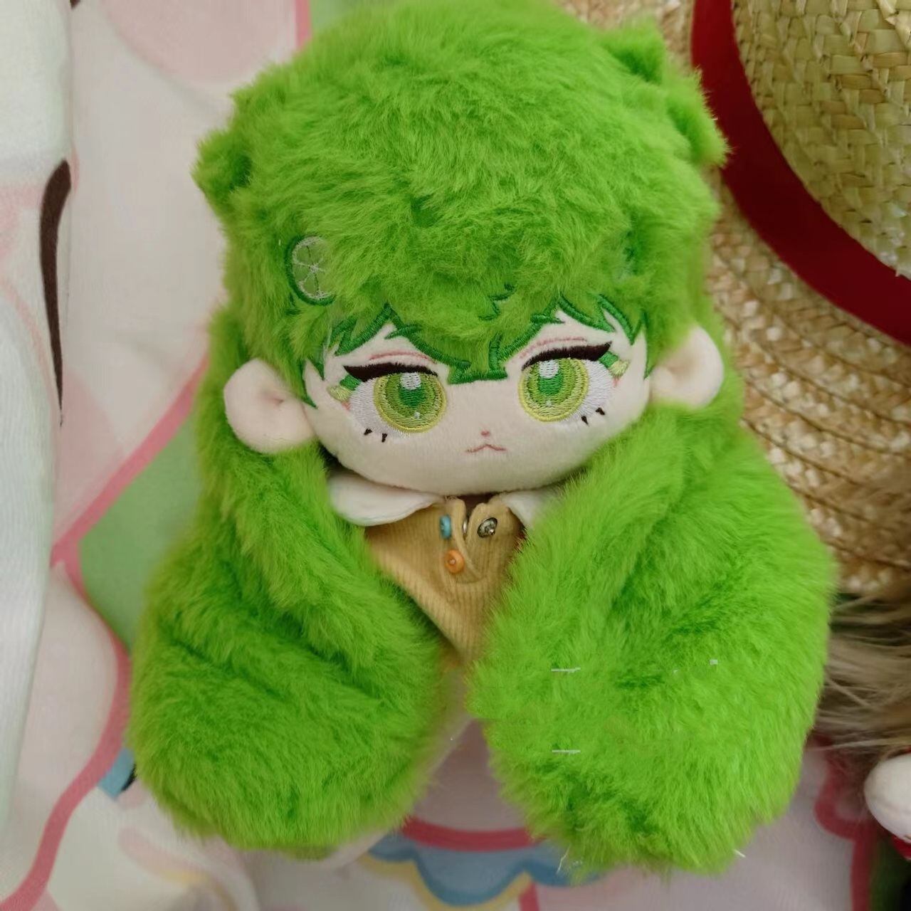 綿人形 20cm 無属性 ぬいぐるみ 着せ替えぬいぐるみ 緑の髪と緑の目