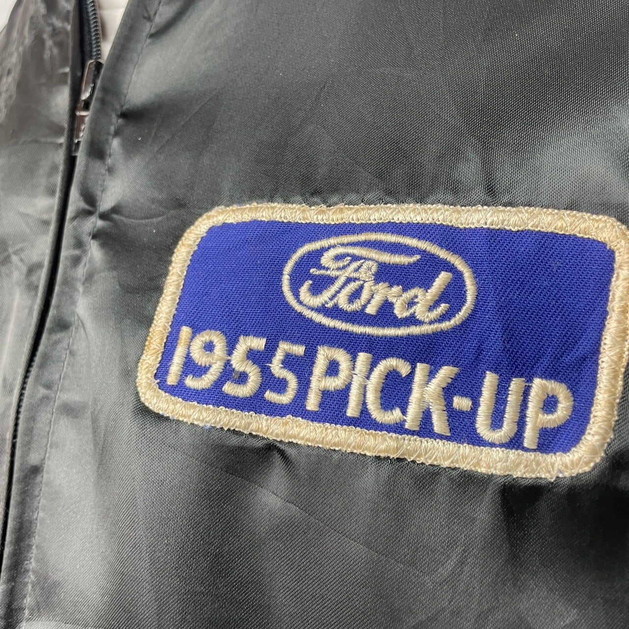 80年代 USA製 Ford 企業ロゴ ワッペン 刺繍 ナイロンサテン スタジャン
