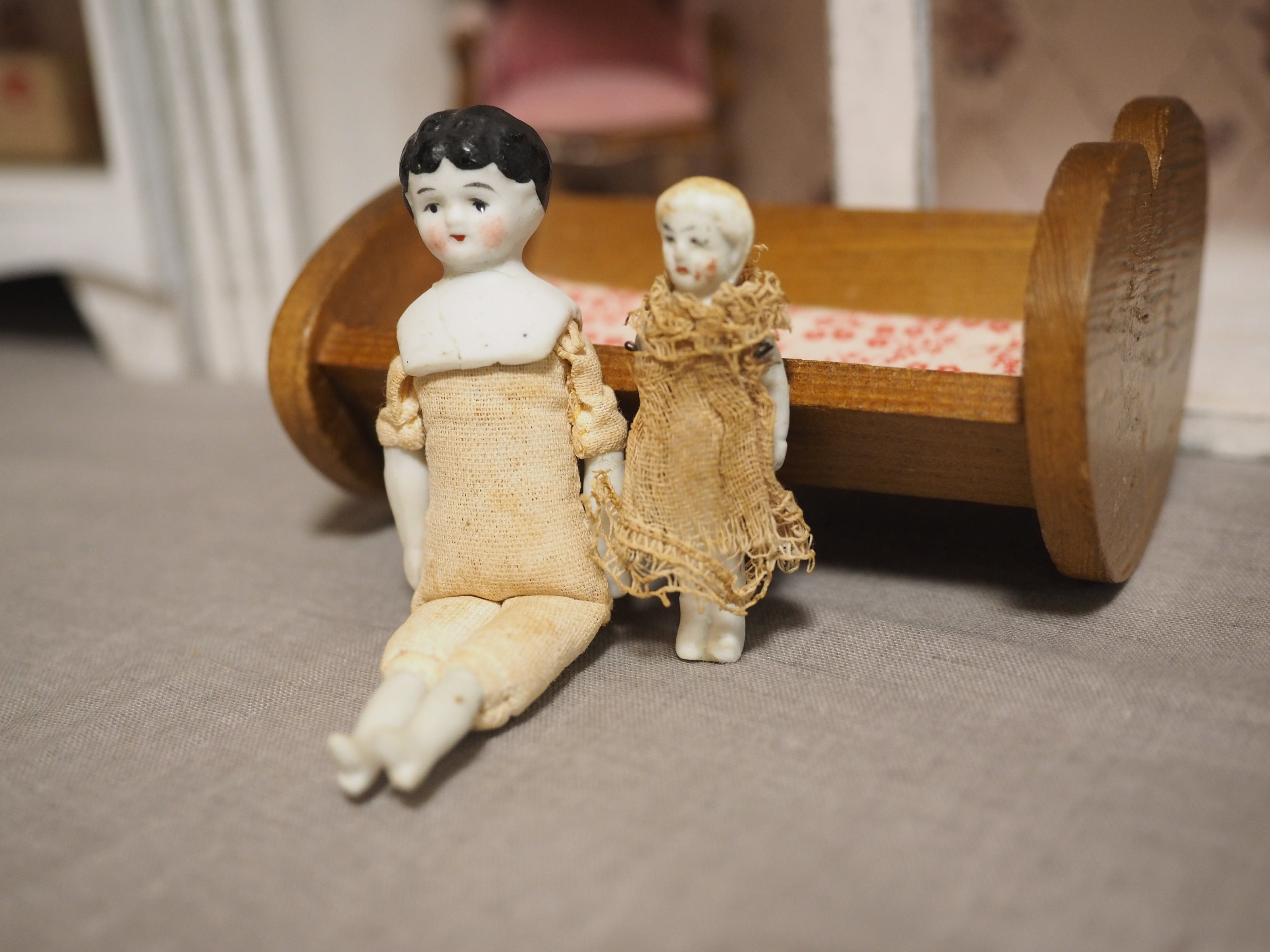 小さなチャイナヘッドドール ドイツ（割れ補修あり） | doll antiquus