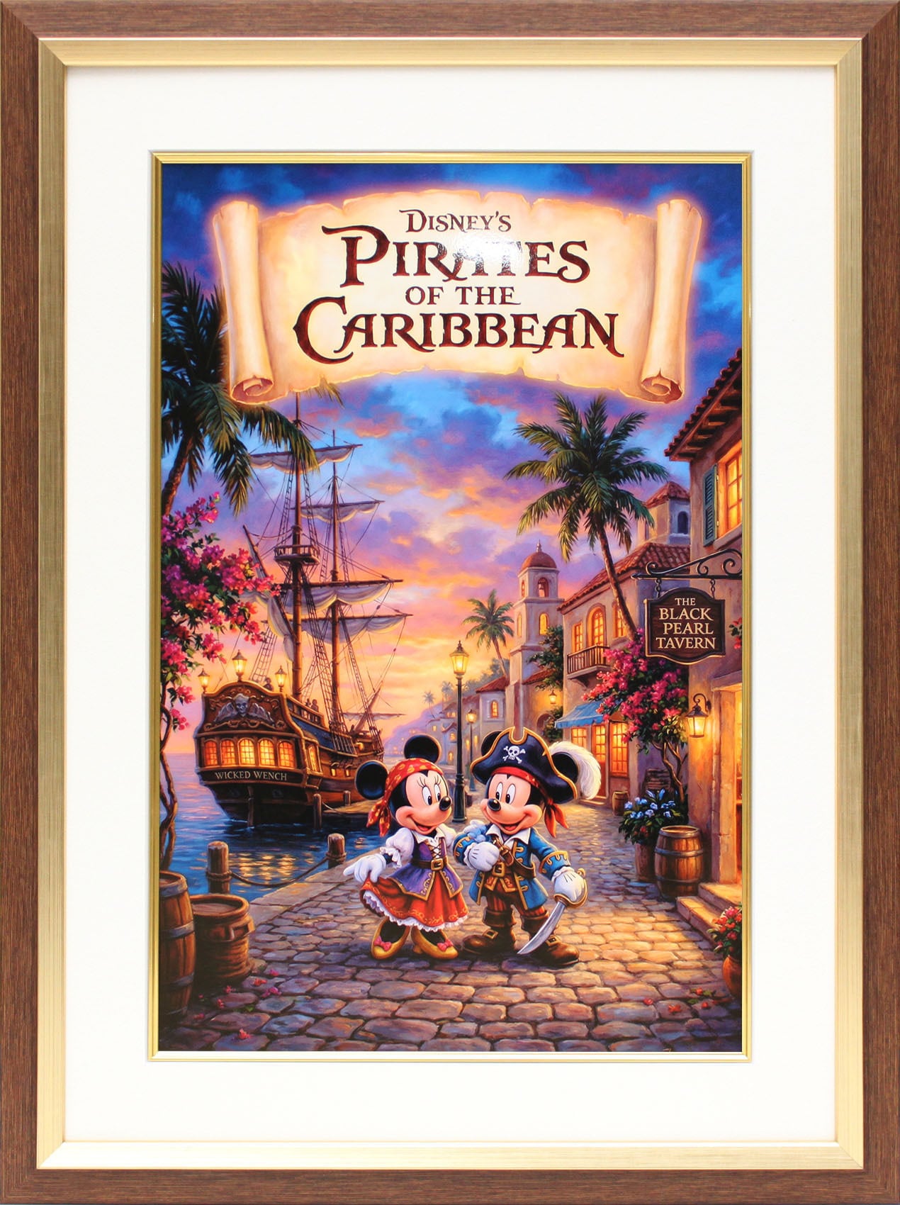 ディズニー セル画「美女と野獣」額縁2種選択可 展示用フック付