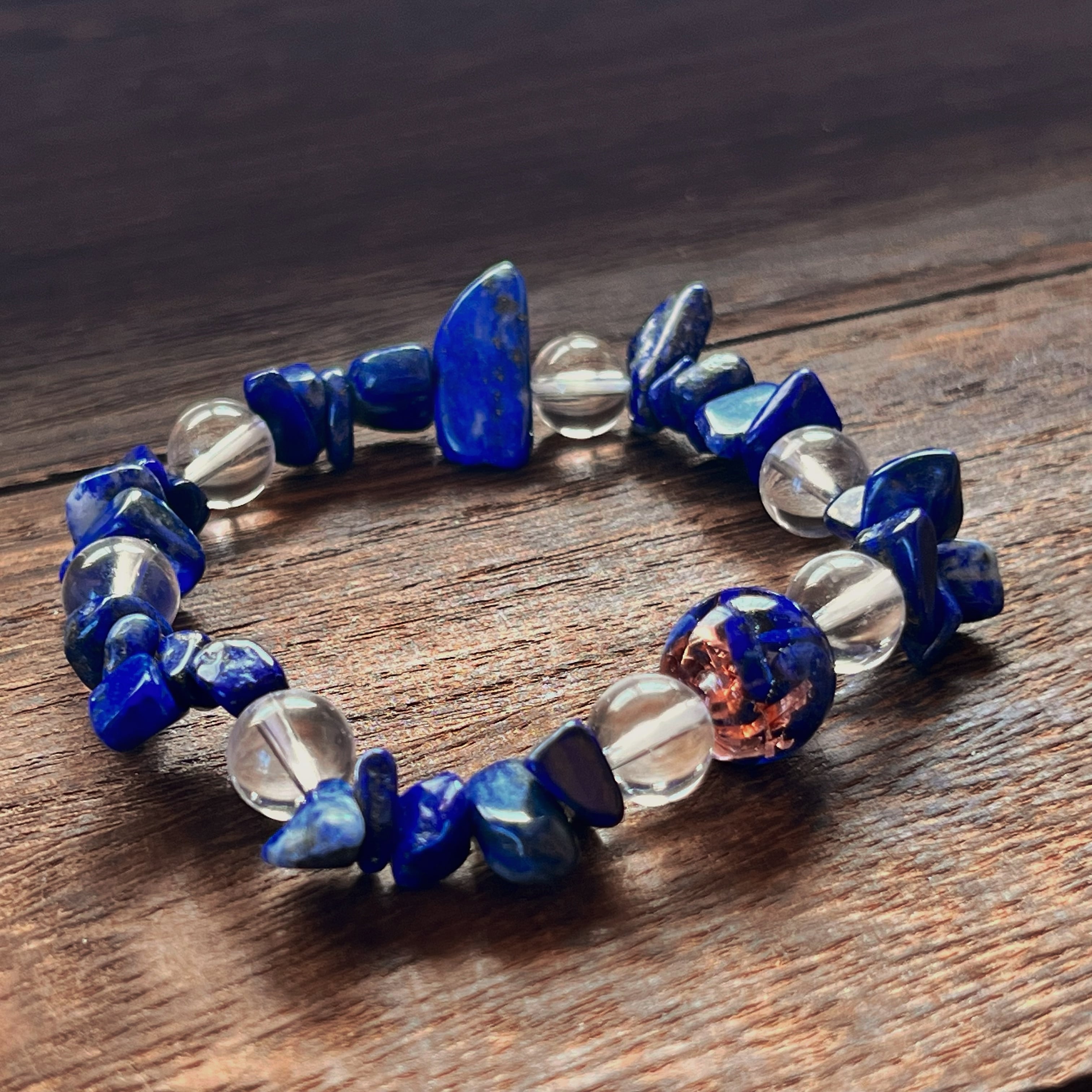 ラピスラズリ さざれブレスレット | オルゴナイト 通販 天然石雑貨屋