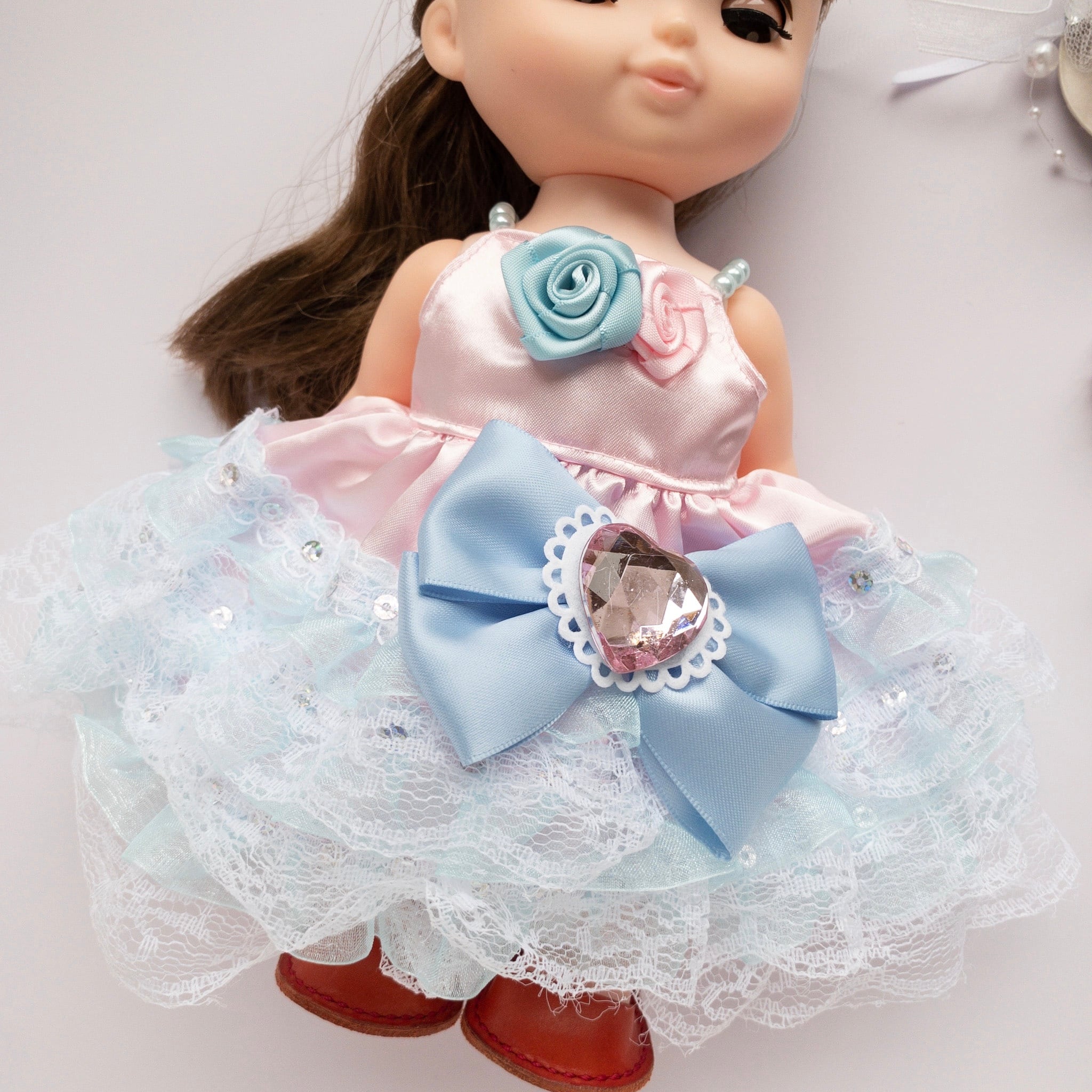 パーティードレス(ピンク水色)メルちゃんソランちゃん服 | Pay ID