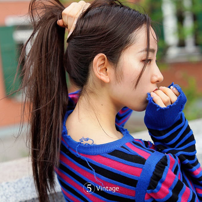 Yves Saint Laurentダメージストライプニット | 5Vintage