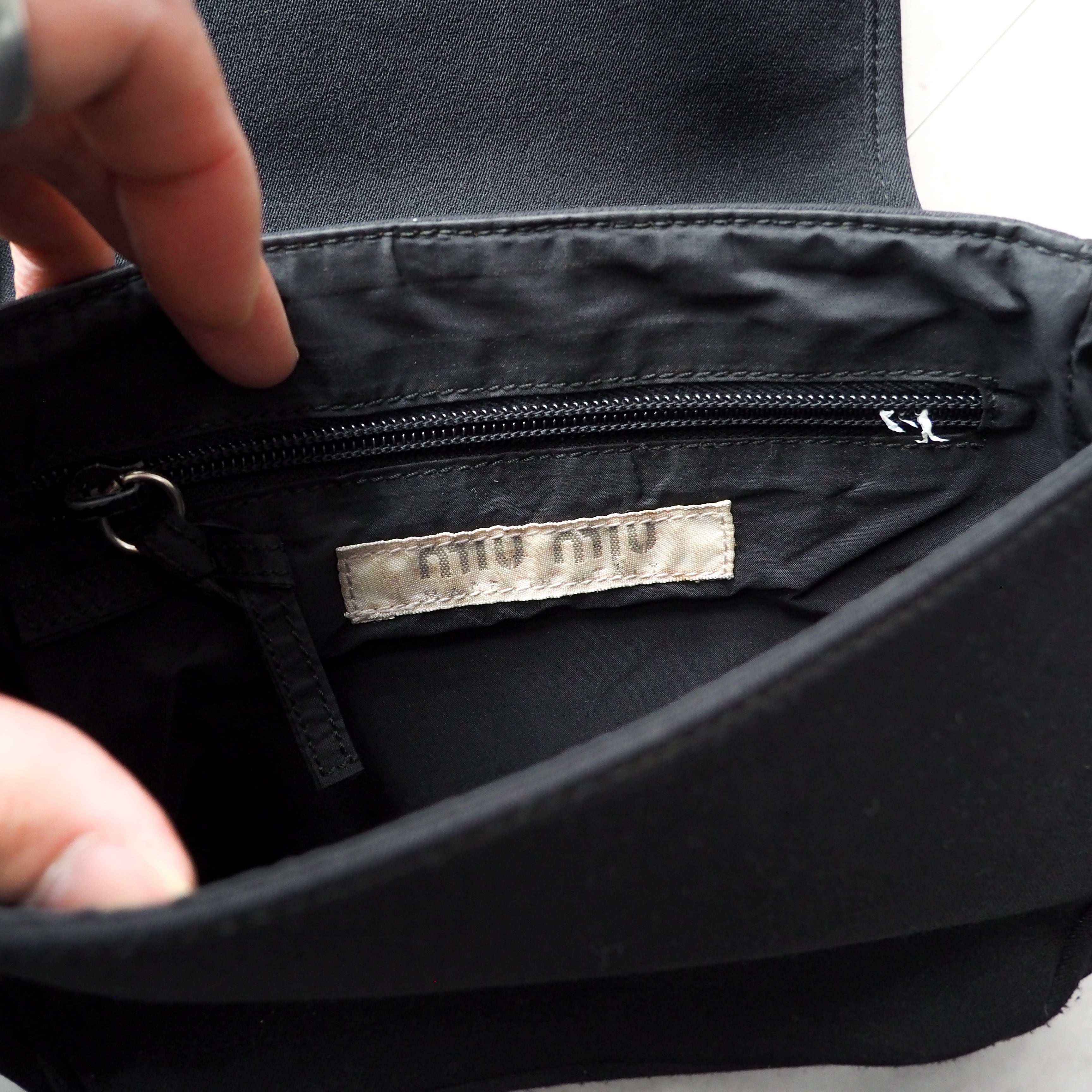 90s-00s “MIU MIU” small logo black hand bag 90年代 2000年代 ミュウ