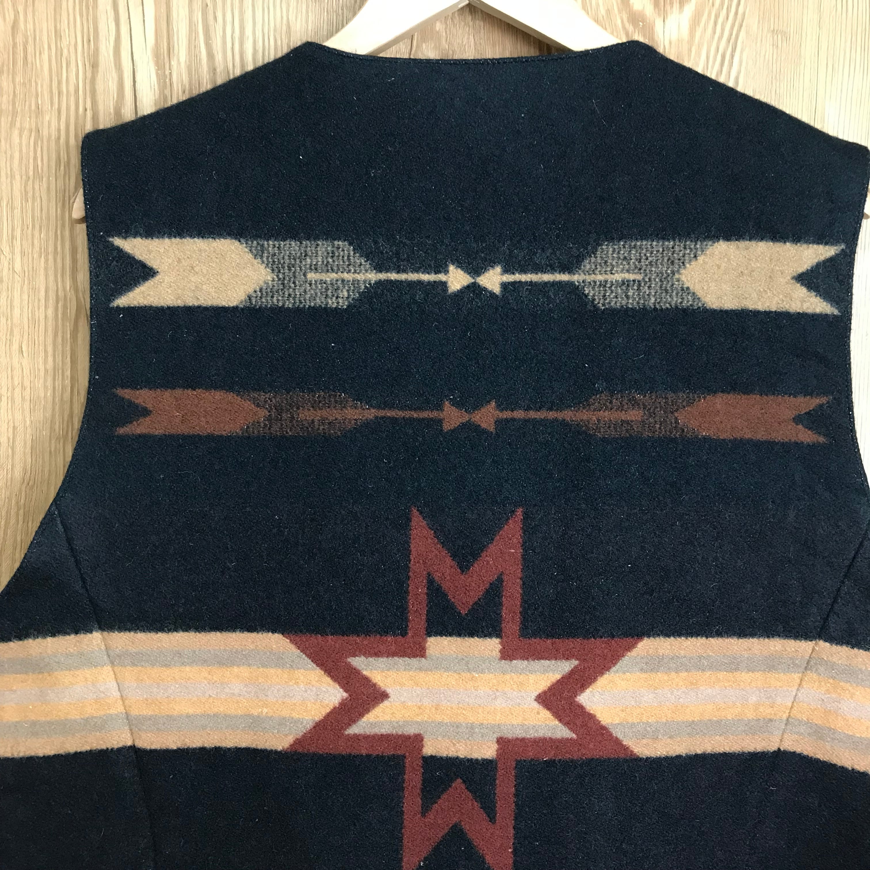 USA製 PENDLETON ペンドルトン ブラックベース ネイティブ柄 ウール