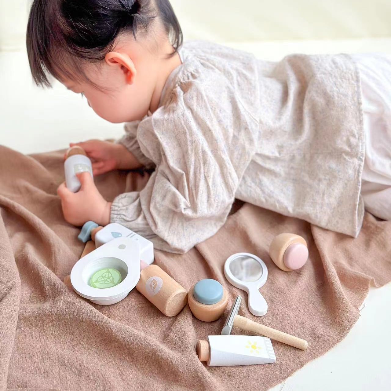 スキンケアセット木製おもちゃ メイクアップごっこ遊び シートマスク