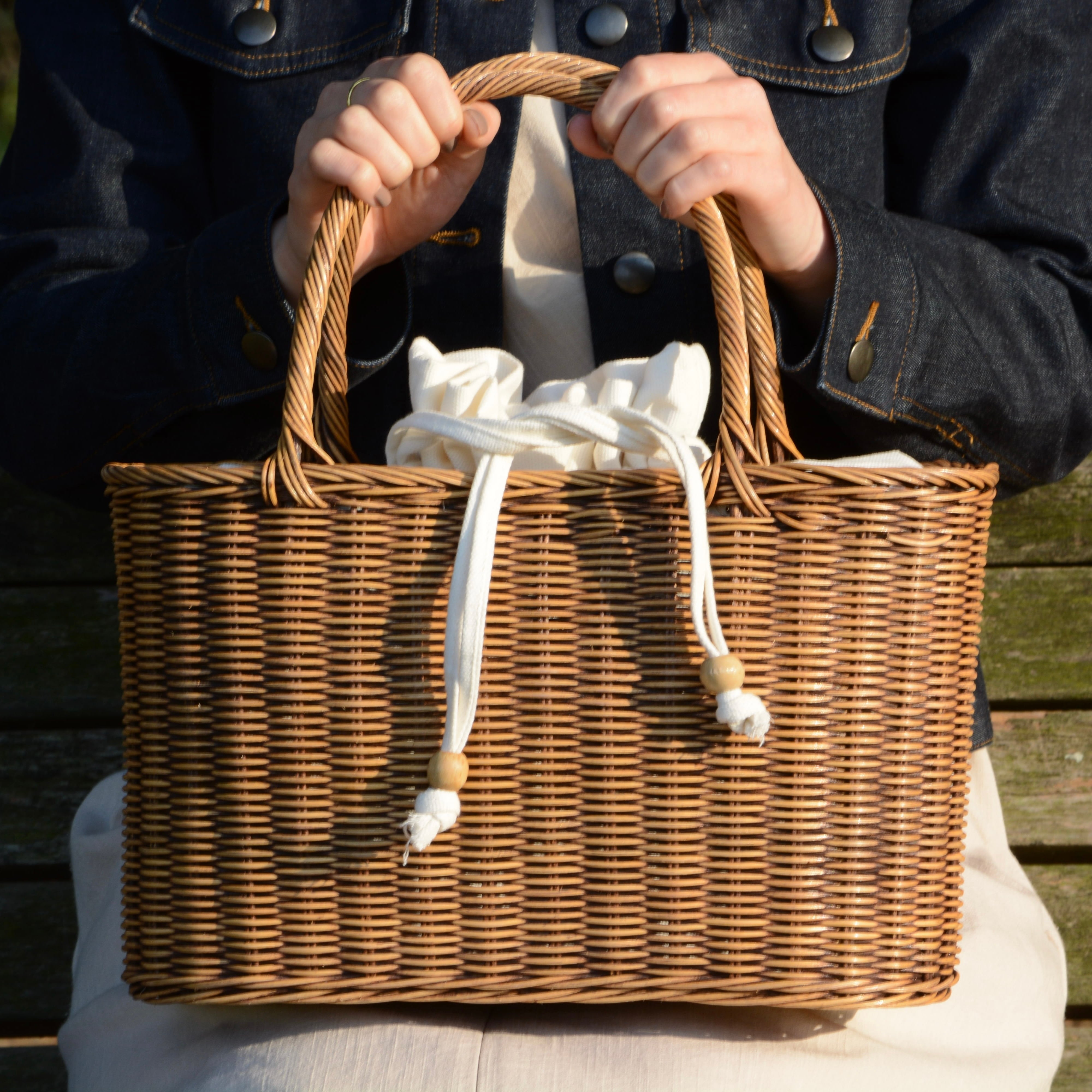 ラタンカゴバッグ（四角 x ラタン） | nusantara （ヌサンタラ