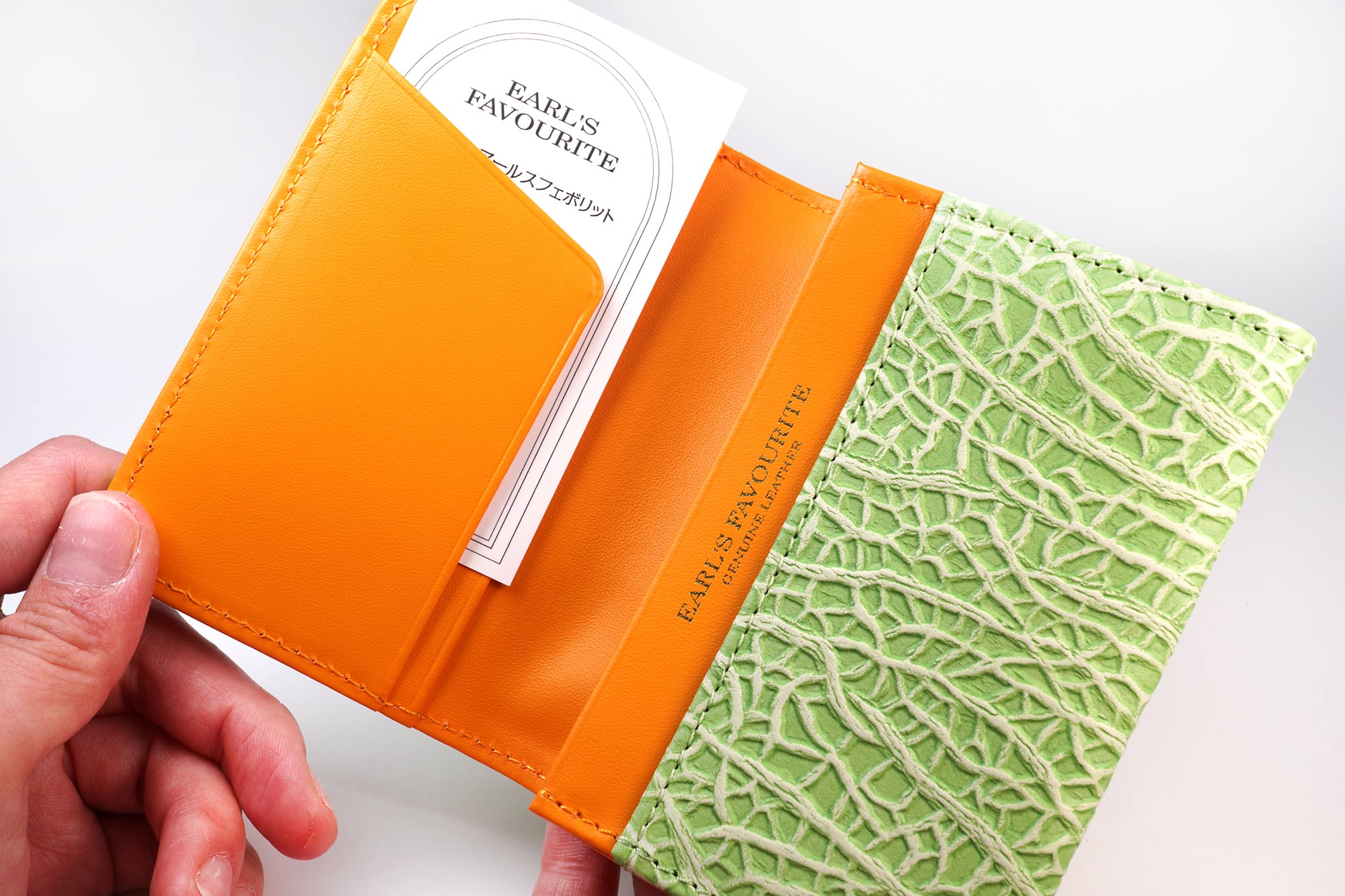 赤肉メロンなビジネス名刺入れ（牛革製）夕張メロン | EARL'S