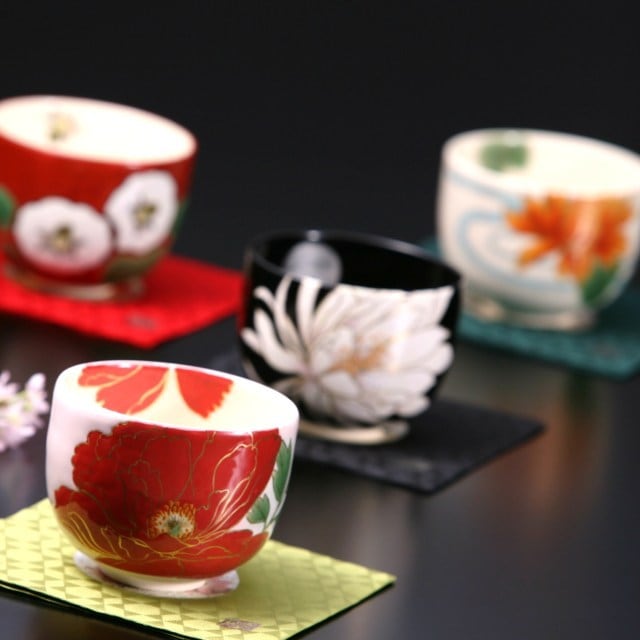 京焼 抹茶茶碗 椿 赤 | 祇園359netshop