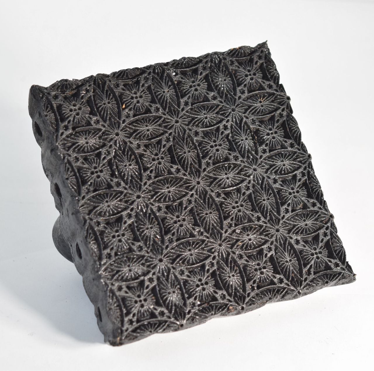 ヴィンテージ インドネシア バティック型 正方形 文様木型 ジャワ更紗