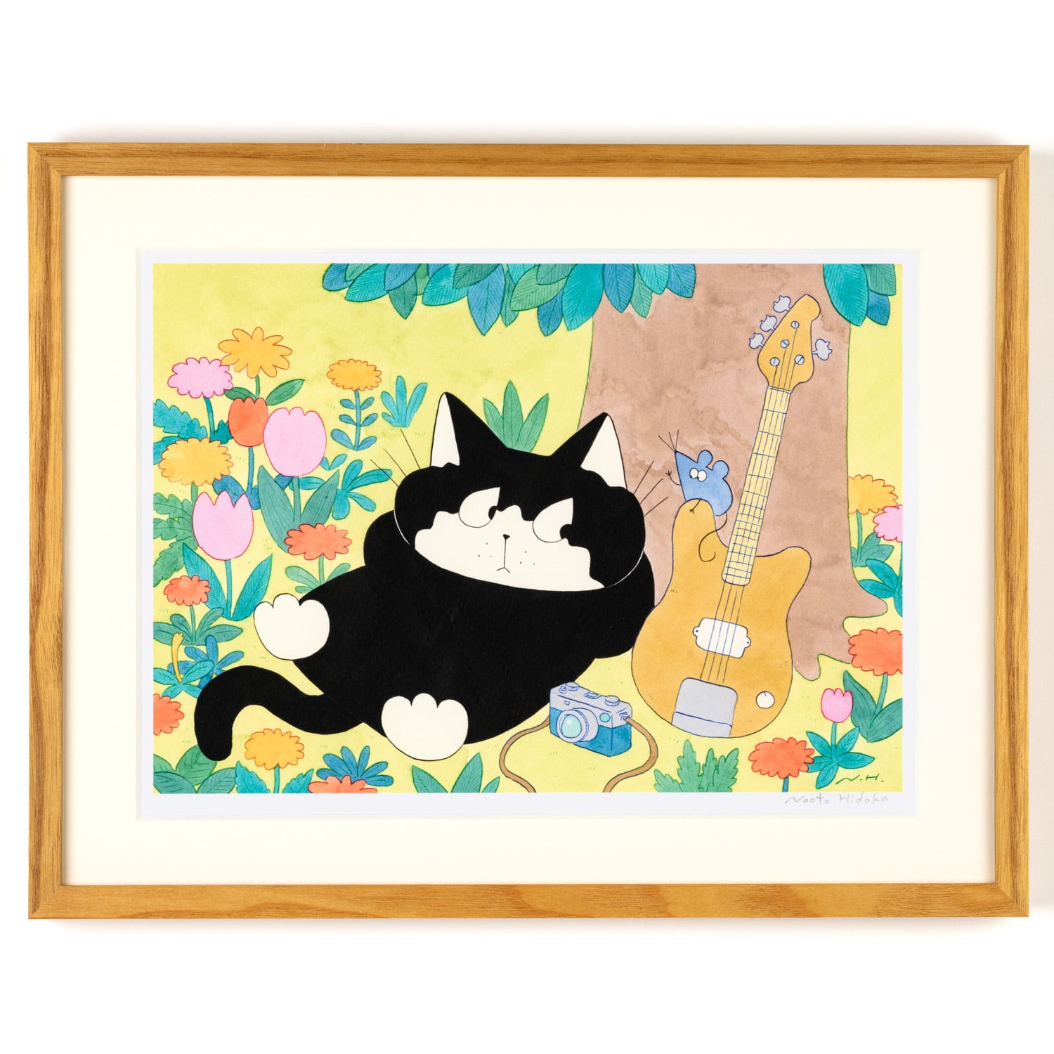 30枚限定・受注販売】ヒダカナオト 複製原画A 「少し目付きの悪いネコ