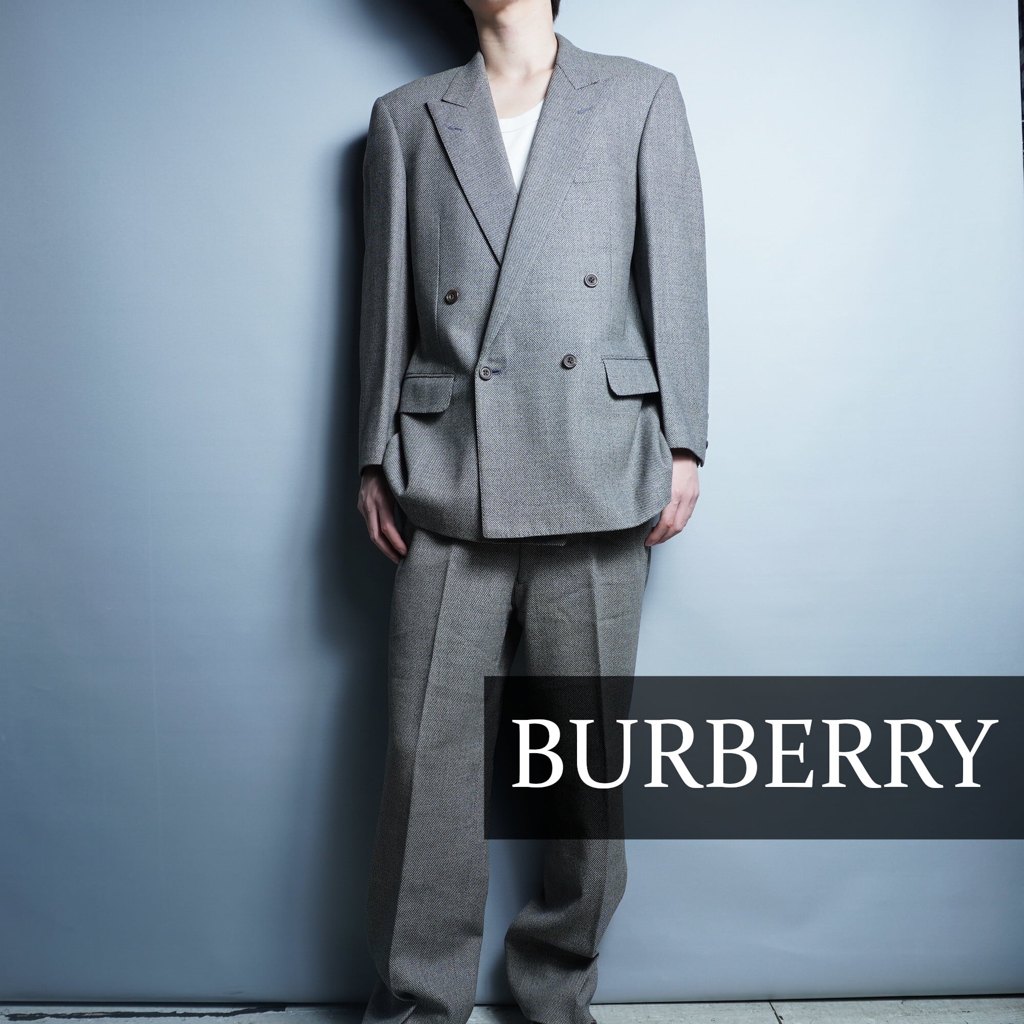 BURBERRY】バーバリー “WOOL100%”ダブルセットアップ：スーツ grey