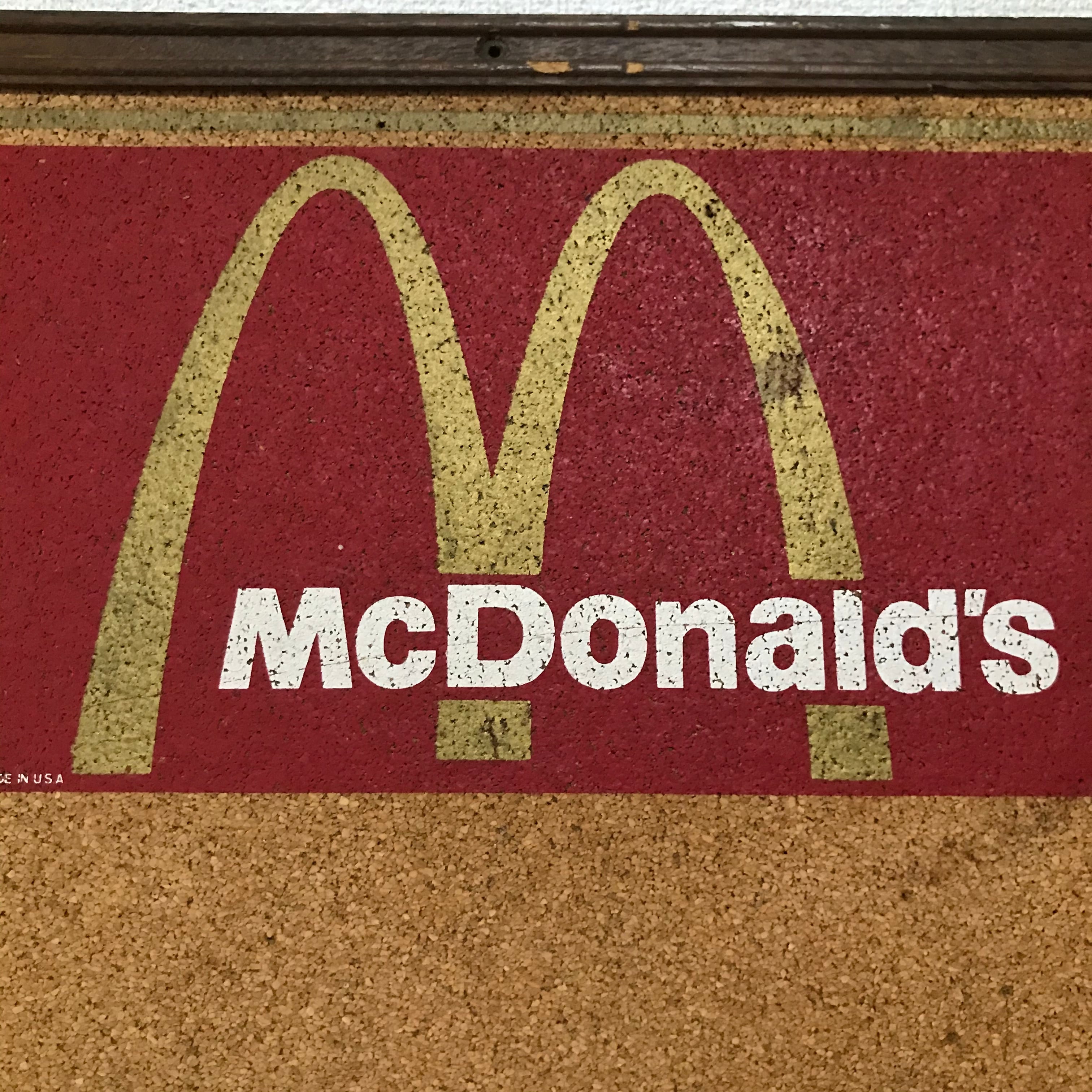 希少】70's マクドナルド コルクボード 店頭用ストアディスプレイ