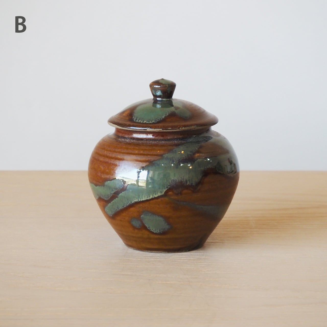 小鹿田焼 坂本浩二窯 1合壺（青乱れ流し） | マルクトスコレー