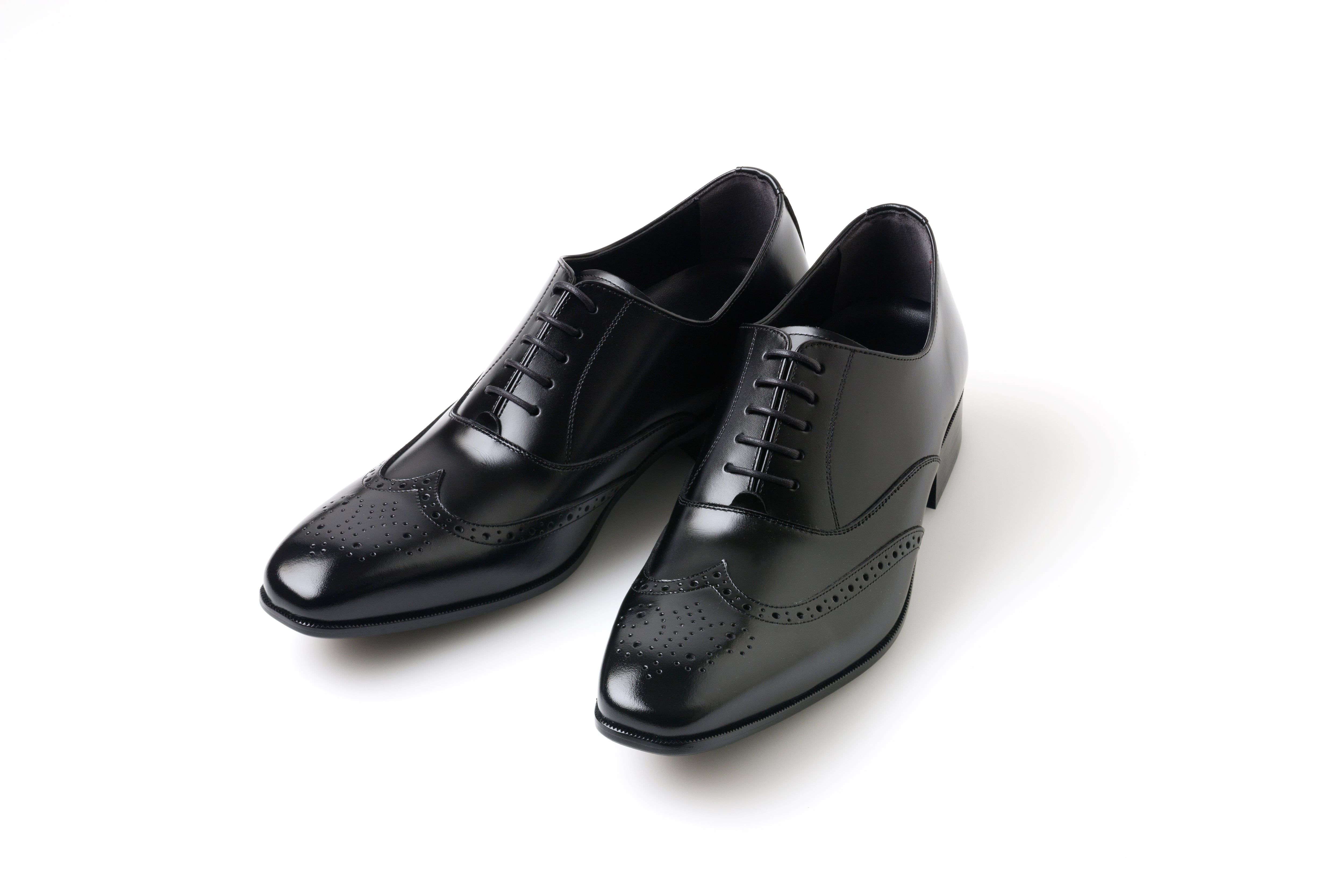 6cmUP シークレットシューズ〉ウイングチップ／黒 | 6cmアップのメンズ