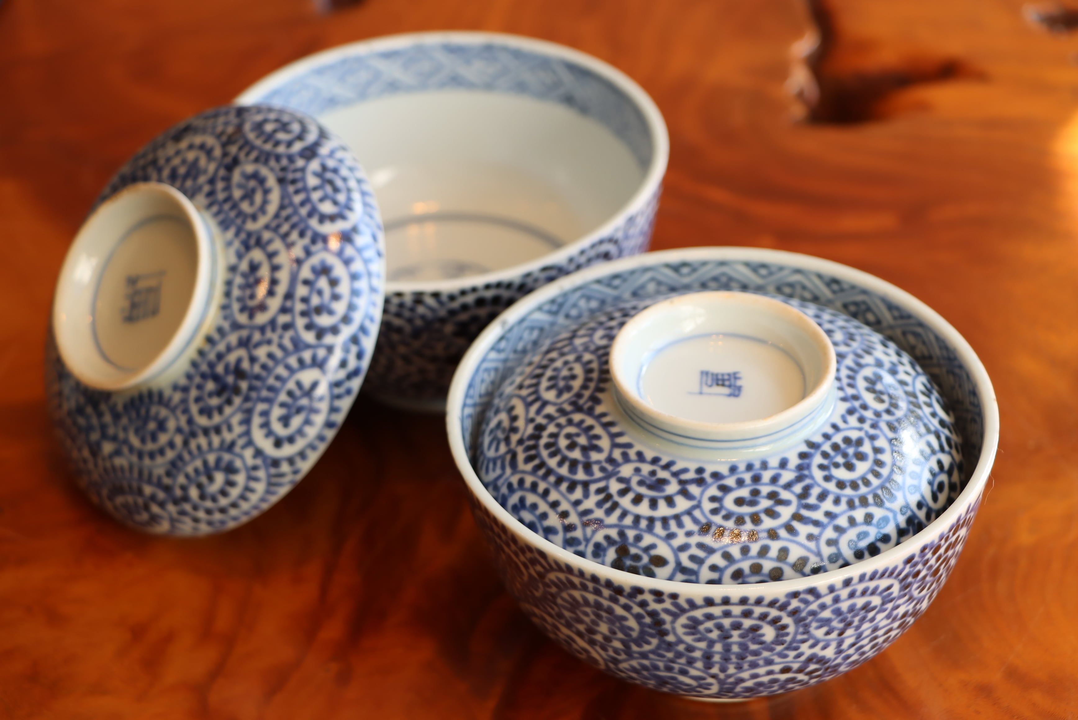 蓋茶碗 古伊万里 染付 蛸唐草文 | (有)新原美術