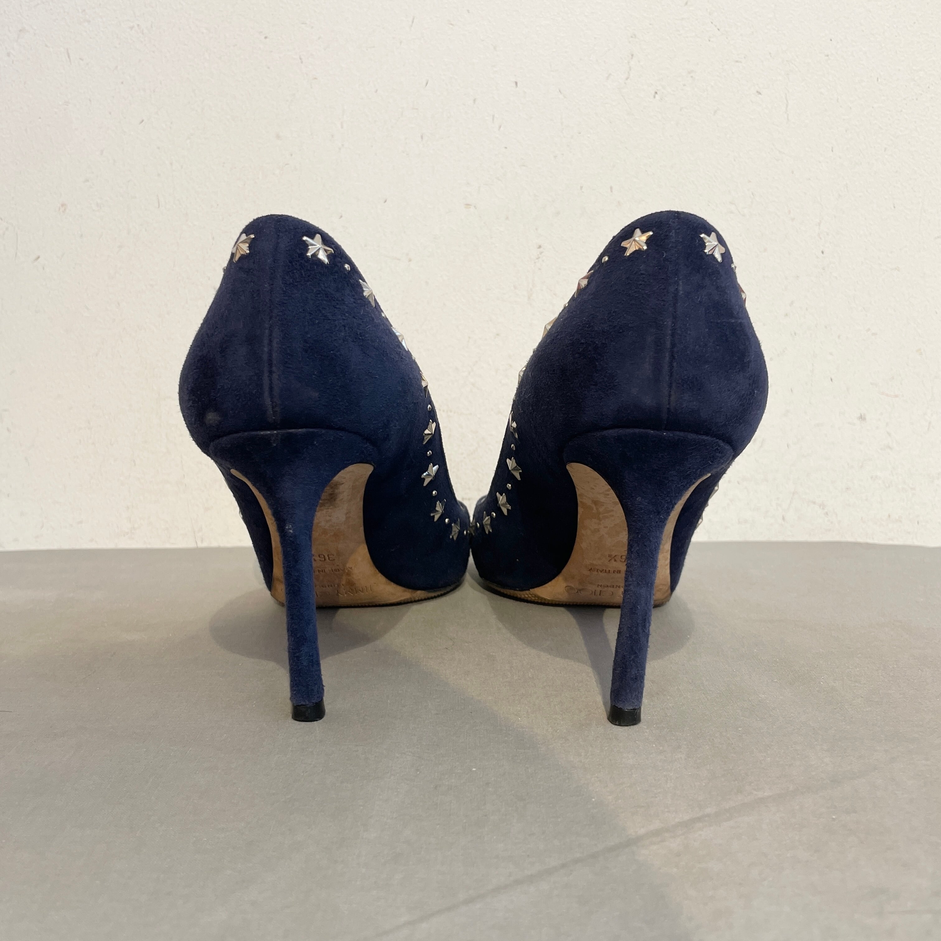JIMMY CHOO/pumps/suède/navy/ladies/ジミーチュウ/パンプス/スエード