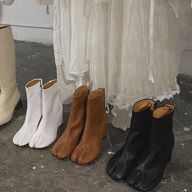 4color : Leather tabi boots 92039 本革 リアルレザー 足袋ブーツ | R.M.N