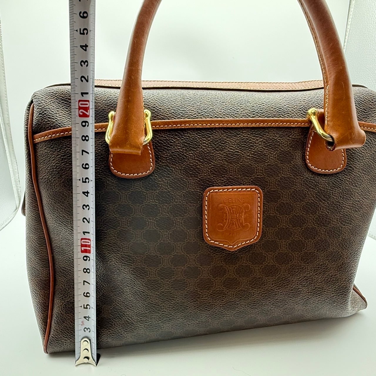 CELINE / セリーヌ マカダム柄 トリオンフ ミニボストンバッグ（PVC