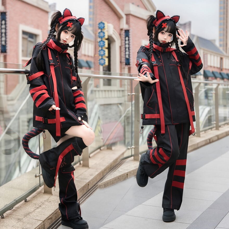参戦服｜パンク猫耳セットアップ｜ジャージで即戦力｜ライブ・イベント