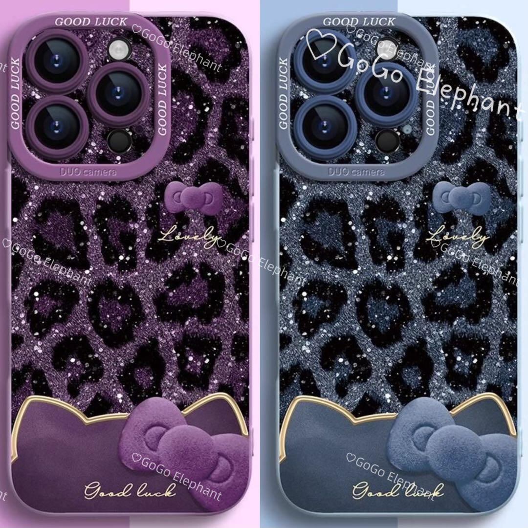 辛口×韓国っぽデザイン♪ レオパード柄 秋冬にぴったりリボン iphone