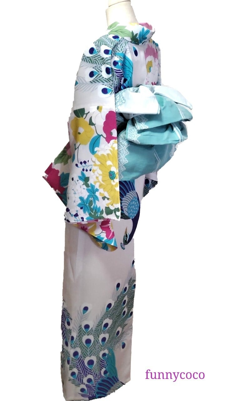 撫松庵 浴衣 孔雀に花 | funnycoco ファニーココ