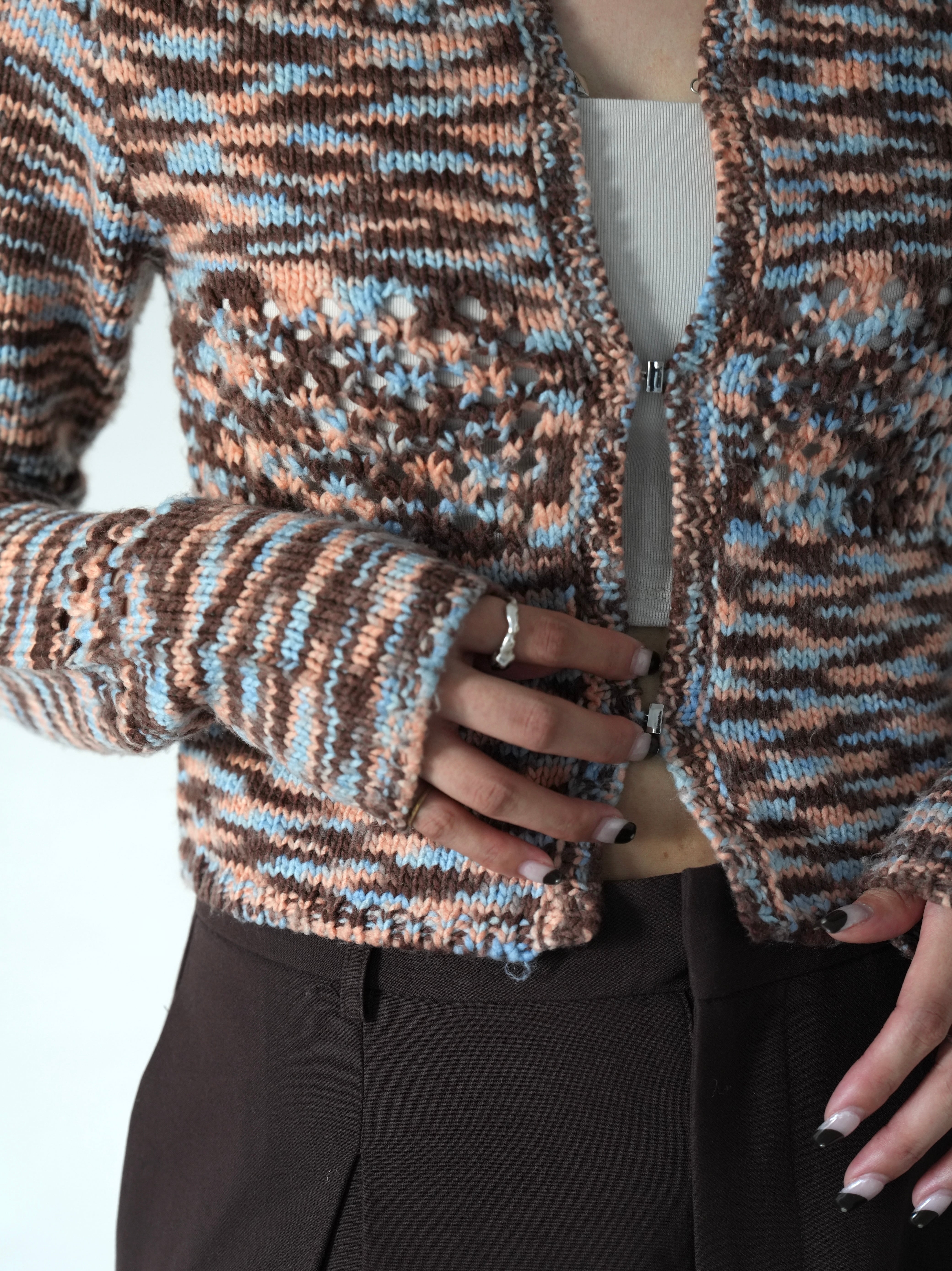 marble knit cardigan【brown】 | quūi