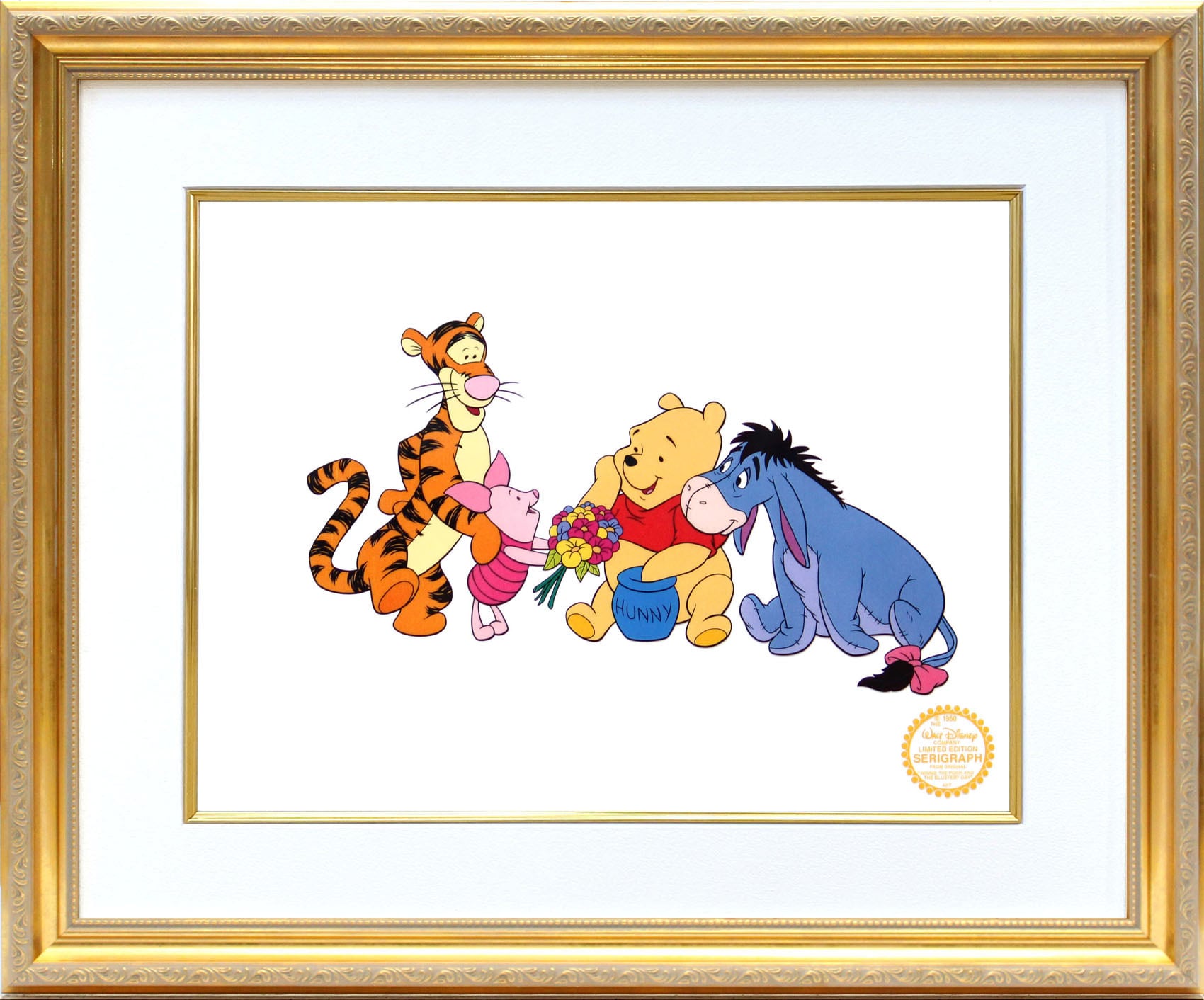 ディズニー セル画「クマのプーさん」額縁2種選択可 展示用フック付