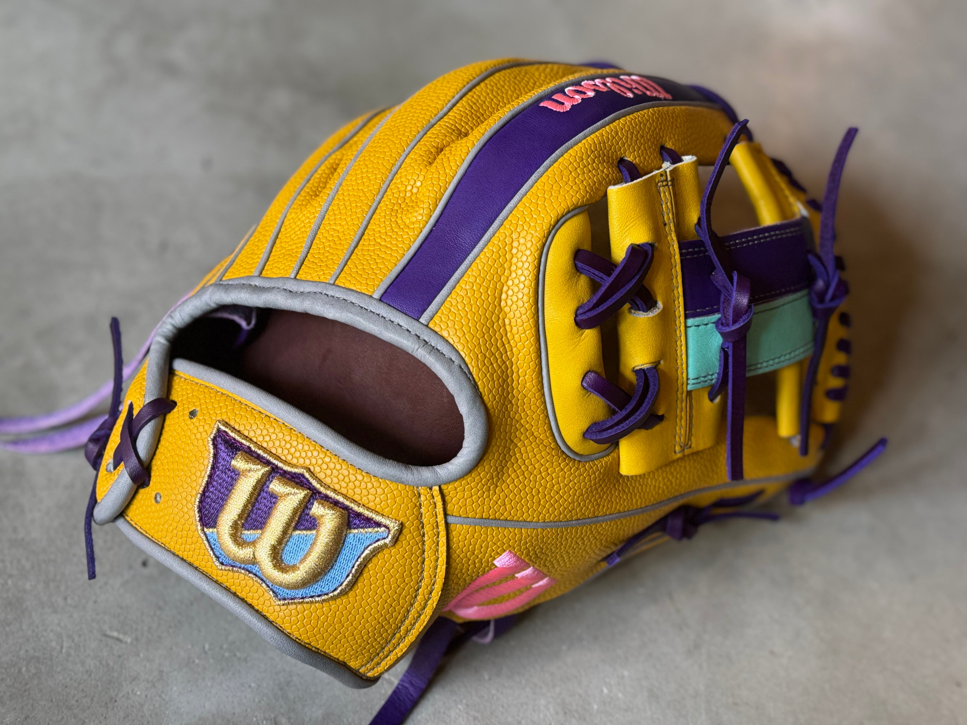 Wilson 軟式グローブ M型 レッド/イエロー/ブルー 87型 未使用 Wilson